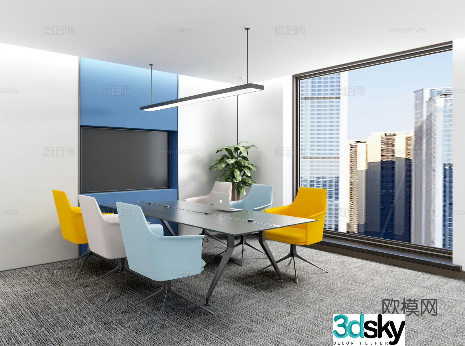 Modern small conference room small negotiation room seminar room reception room 3D model