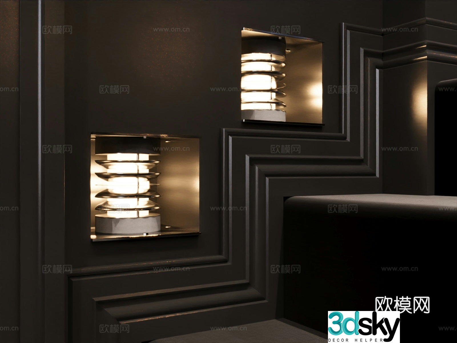 Modern wall lamp Metal wall lamp Stair lamp Kicking lamp 3d model