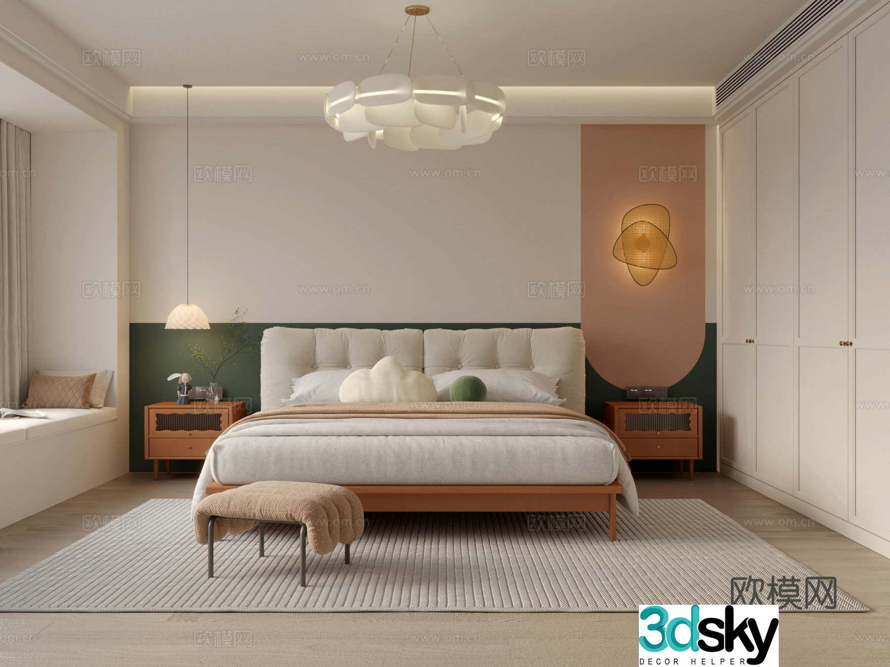 Nordic bedroom 3d model