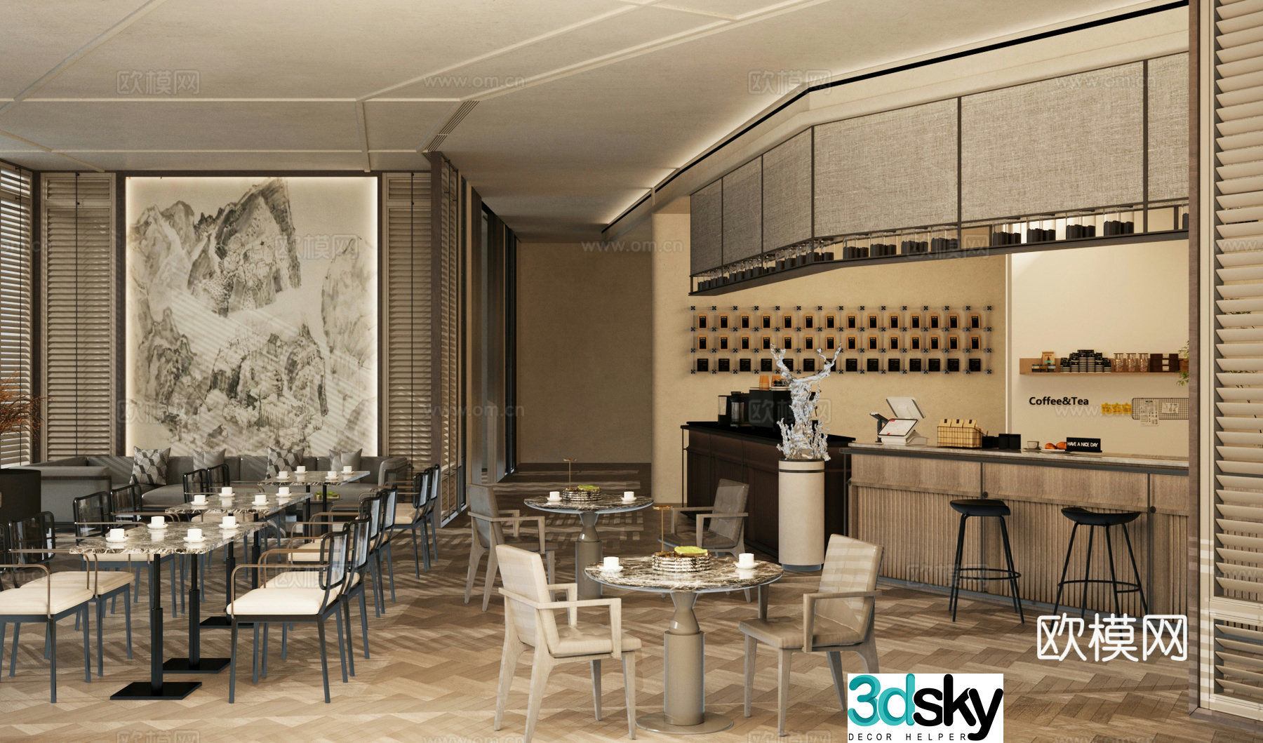 Modern cafe 3d model