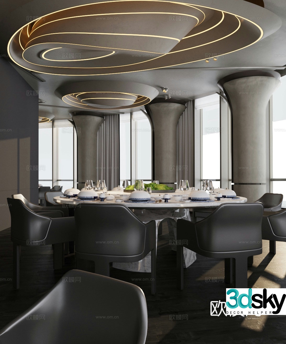 Western restaurant private room 3D model