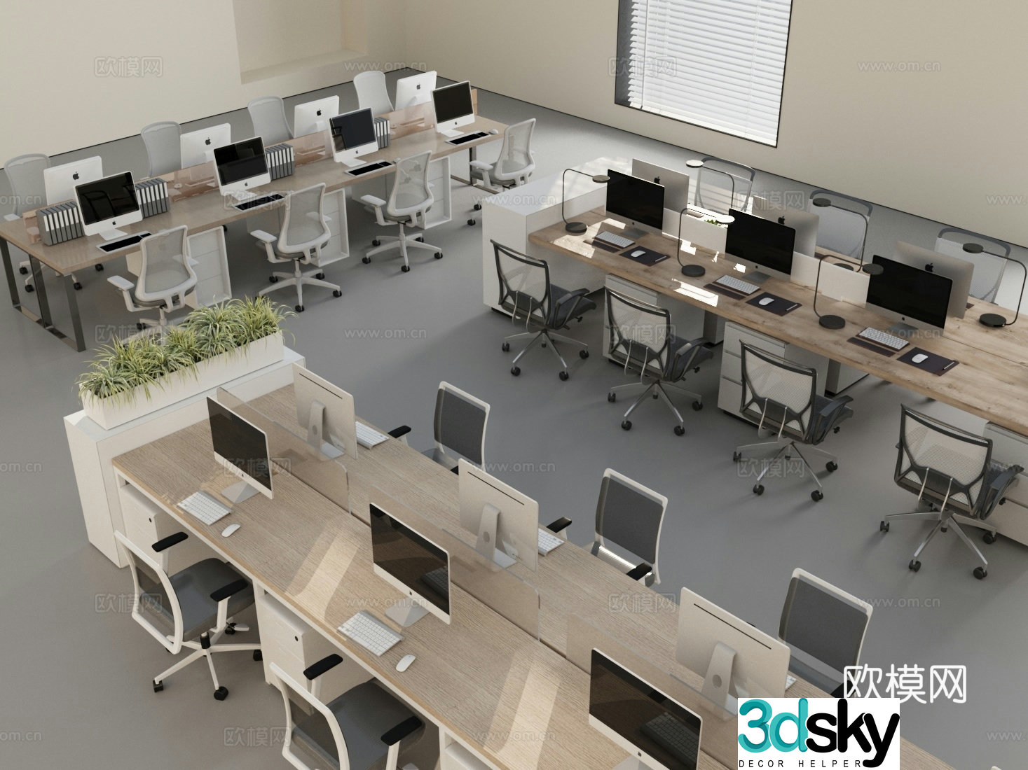 Modern other office space Modern office desk and chair combination Desktop office supplies Office desk 3D model
