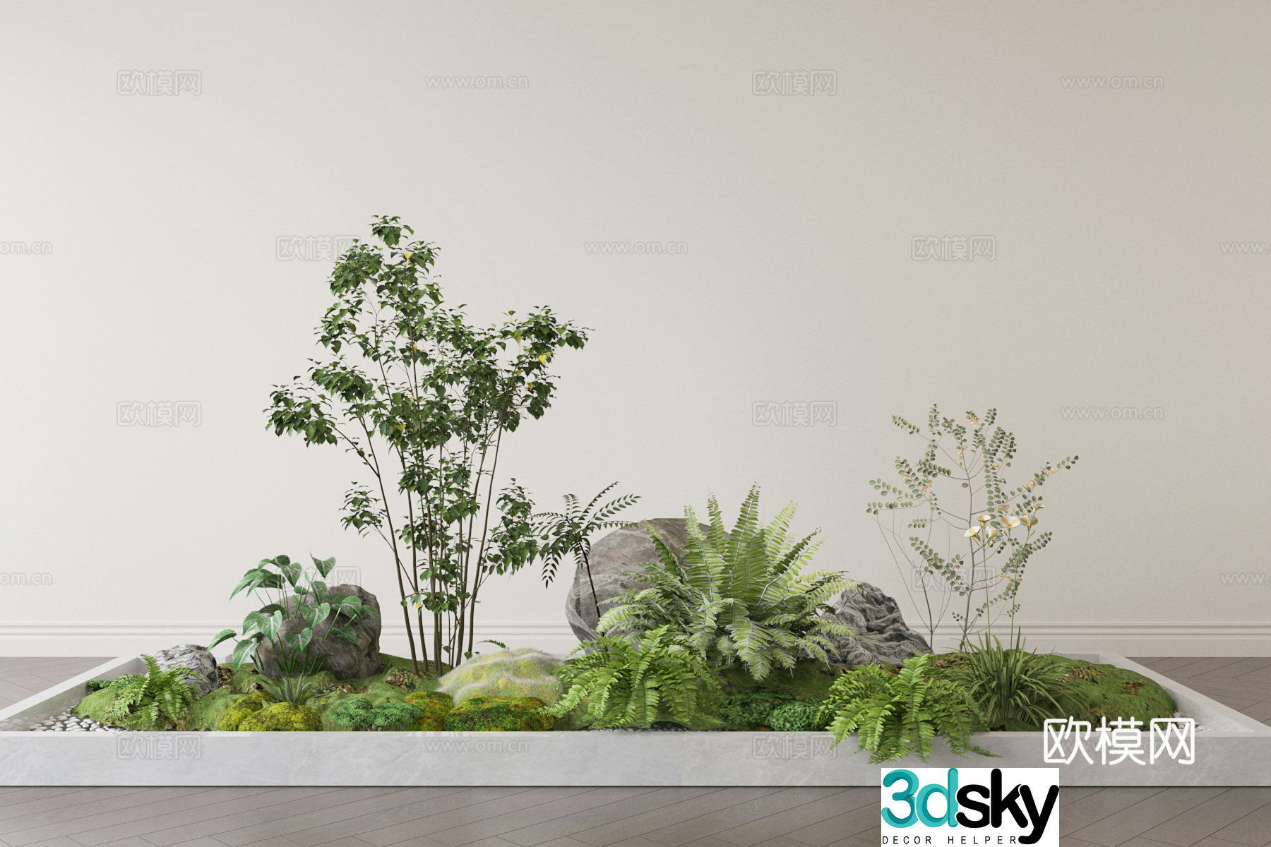 Plant heap fern sketch 3d model