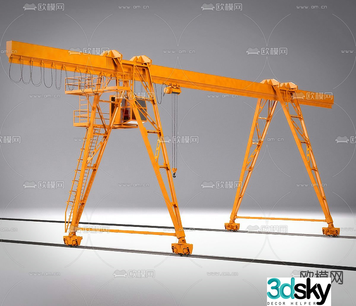 Crane, tower, industrial equipment 3d model