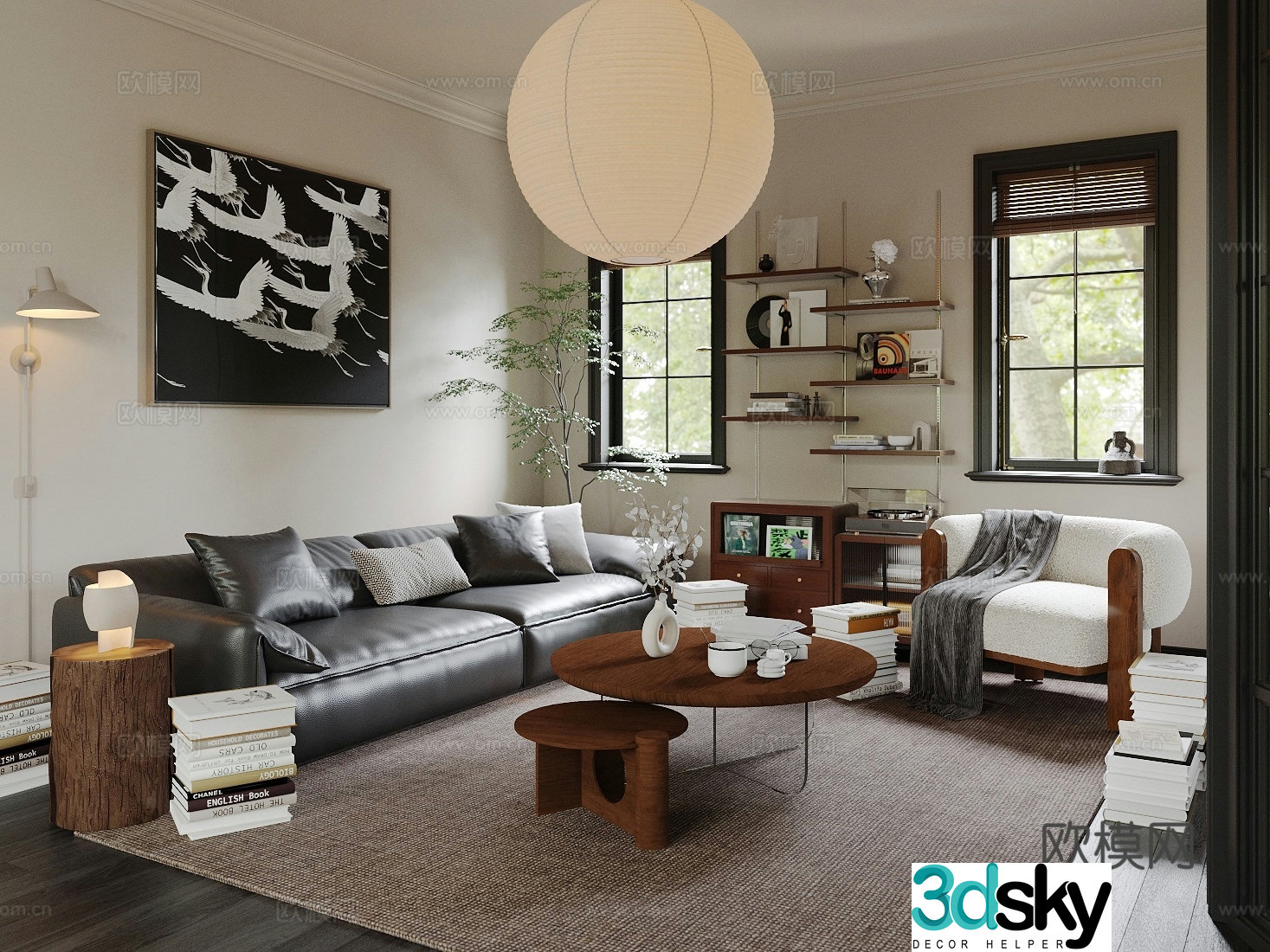 Middle-aged living room 3d model
