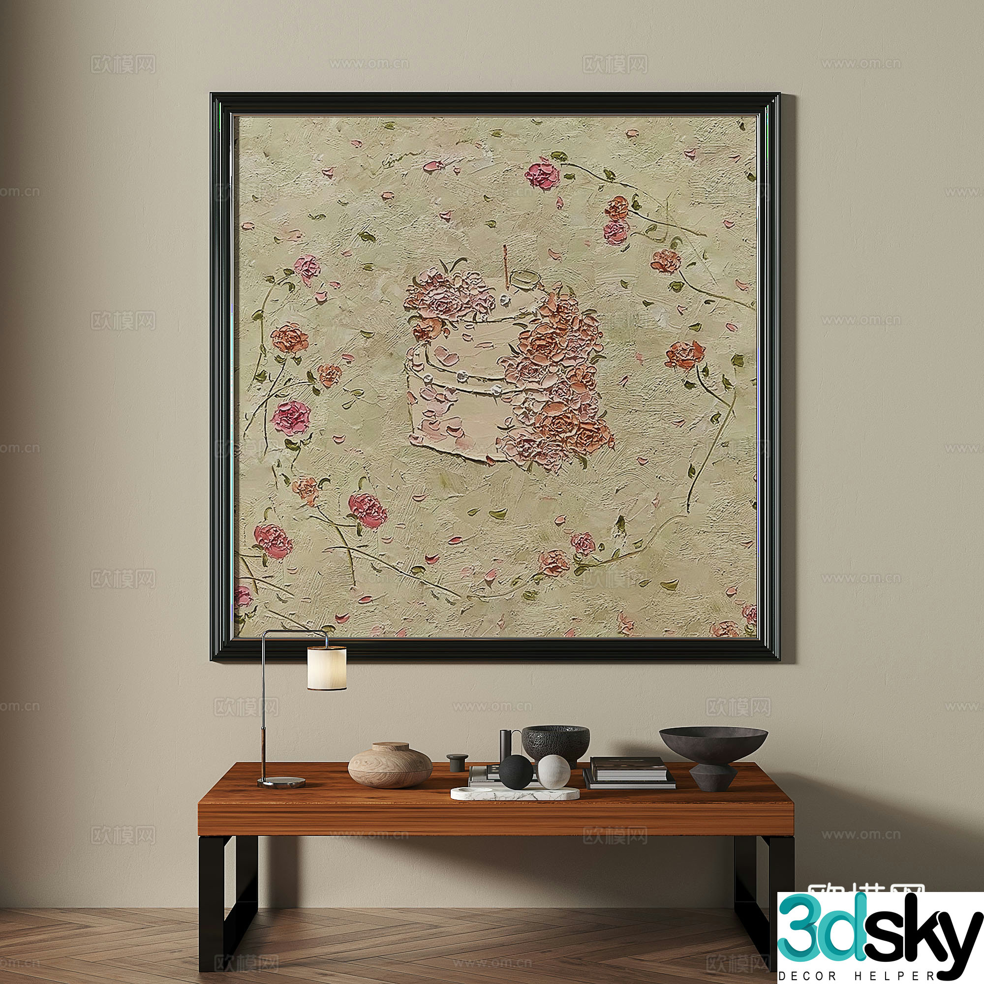 Modern medieval retro decorative painting 3d model