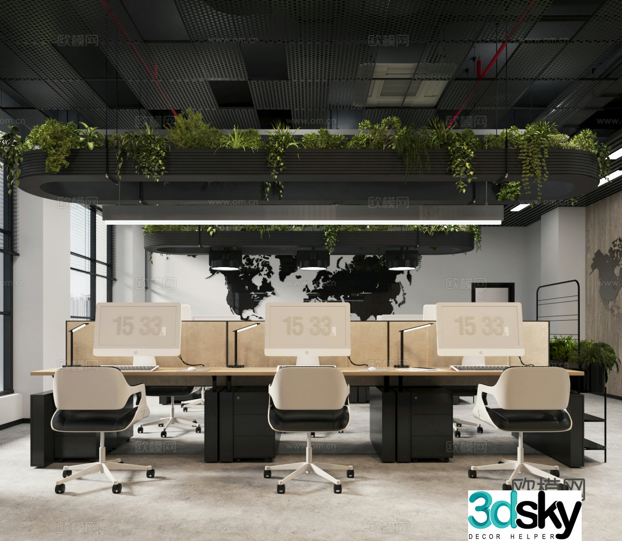 Industrial style office 3d model