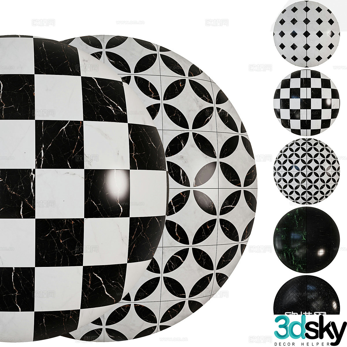 French parquet tiles 3d model