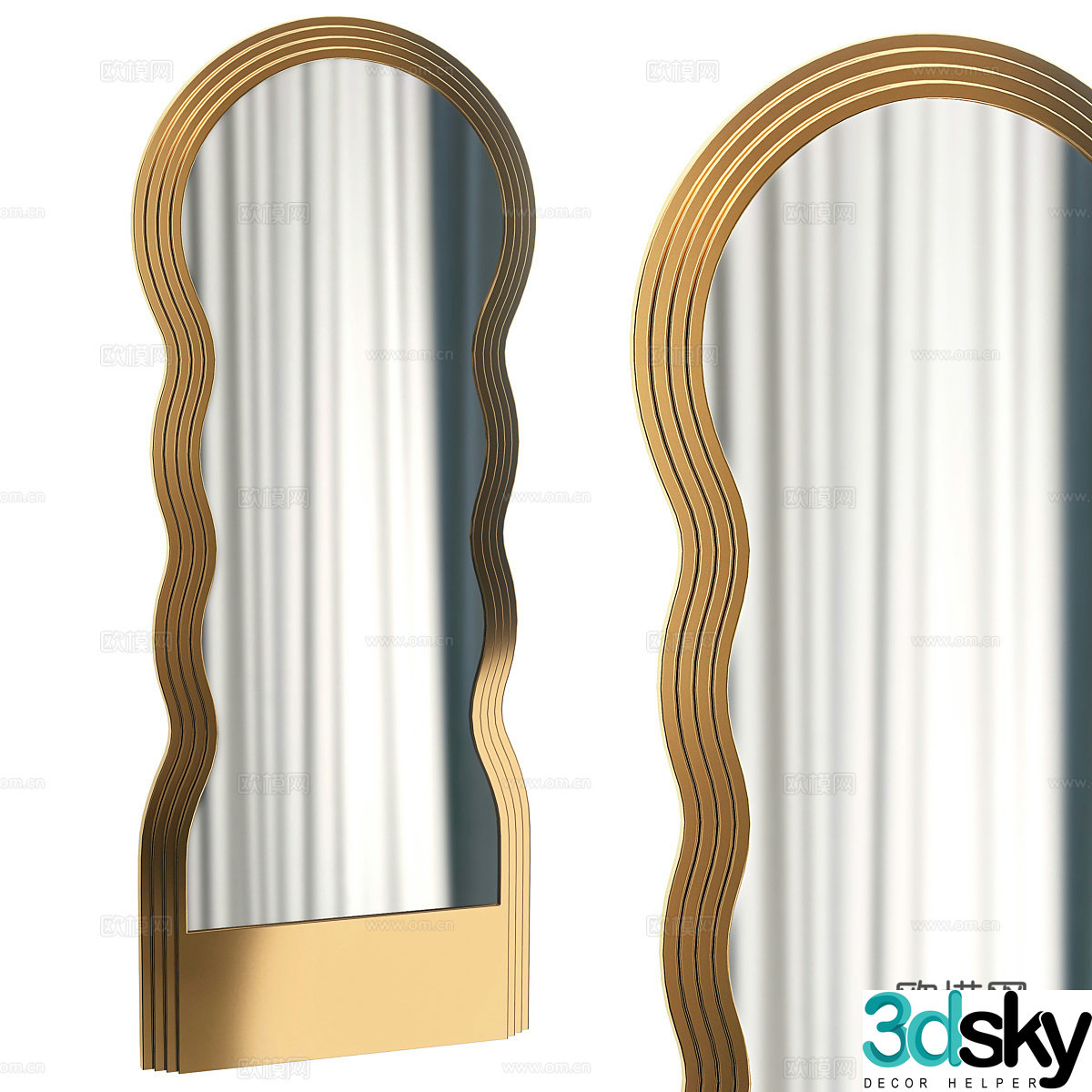 Modern light luxury decorative mirror 3D model