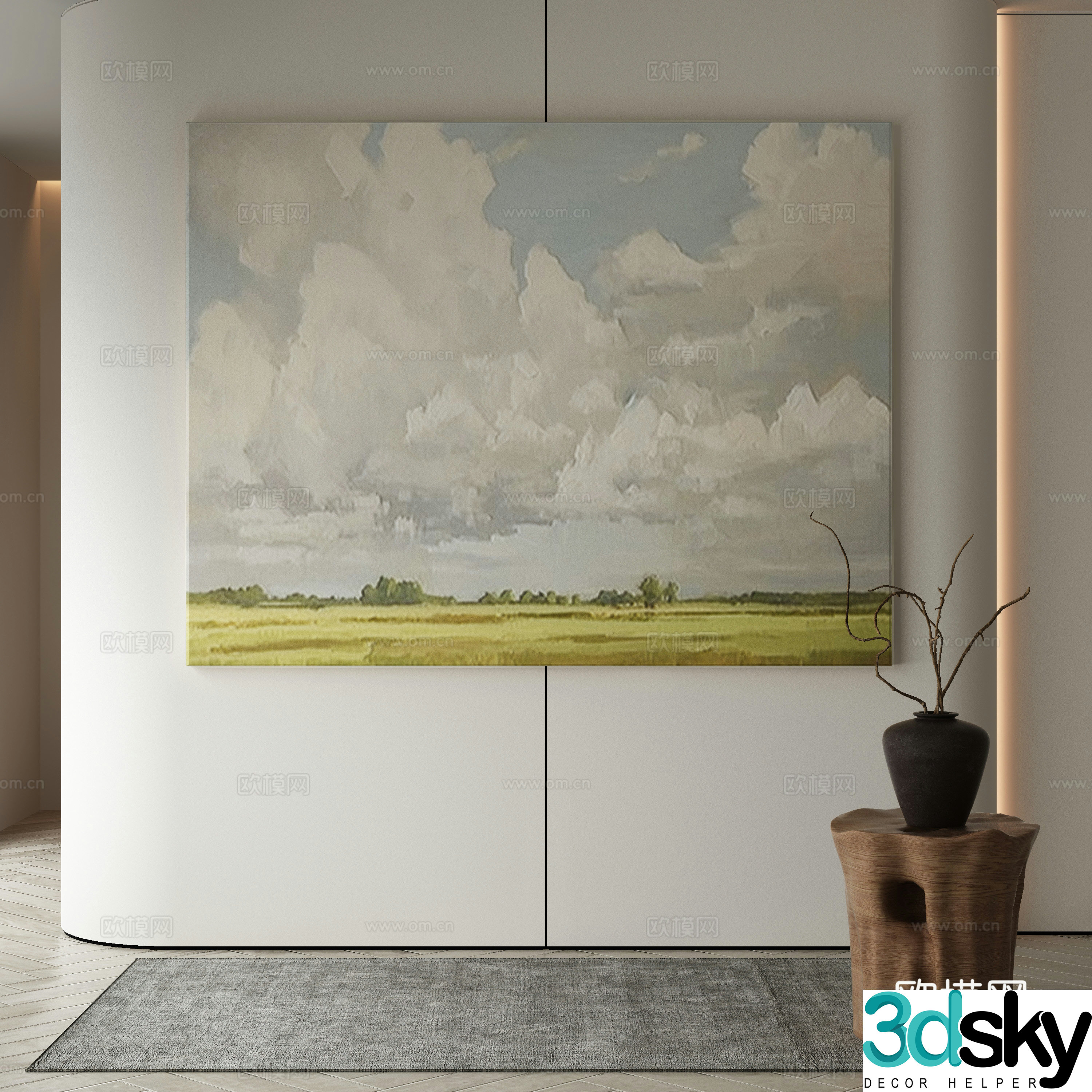 Wasabi hanging painting oil painting 3d model