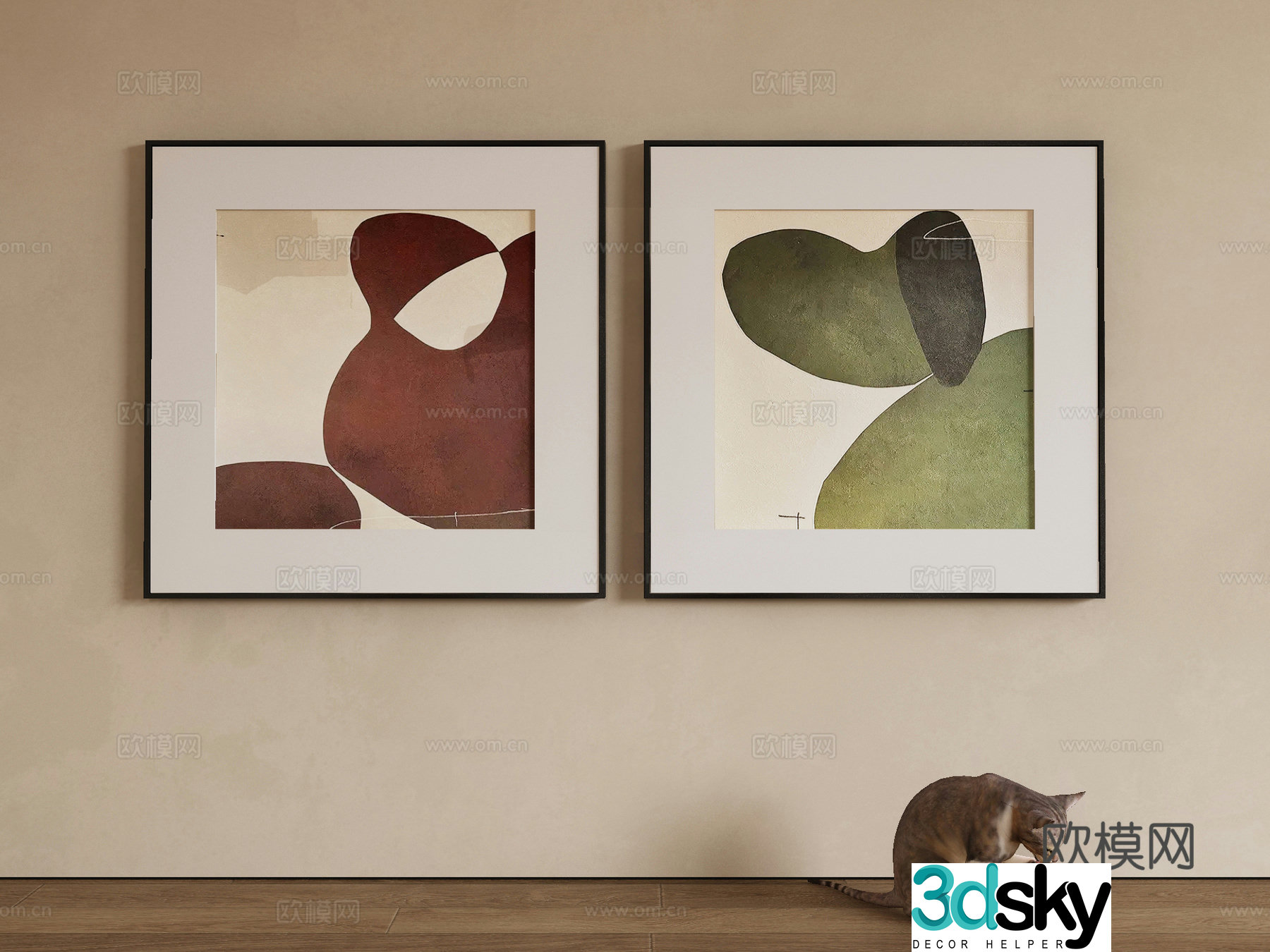 Wasabi hanging painting oil painting 3d model