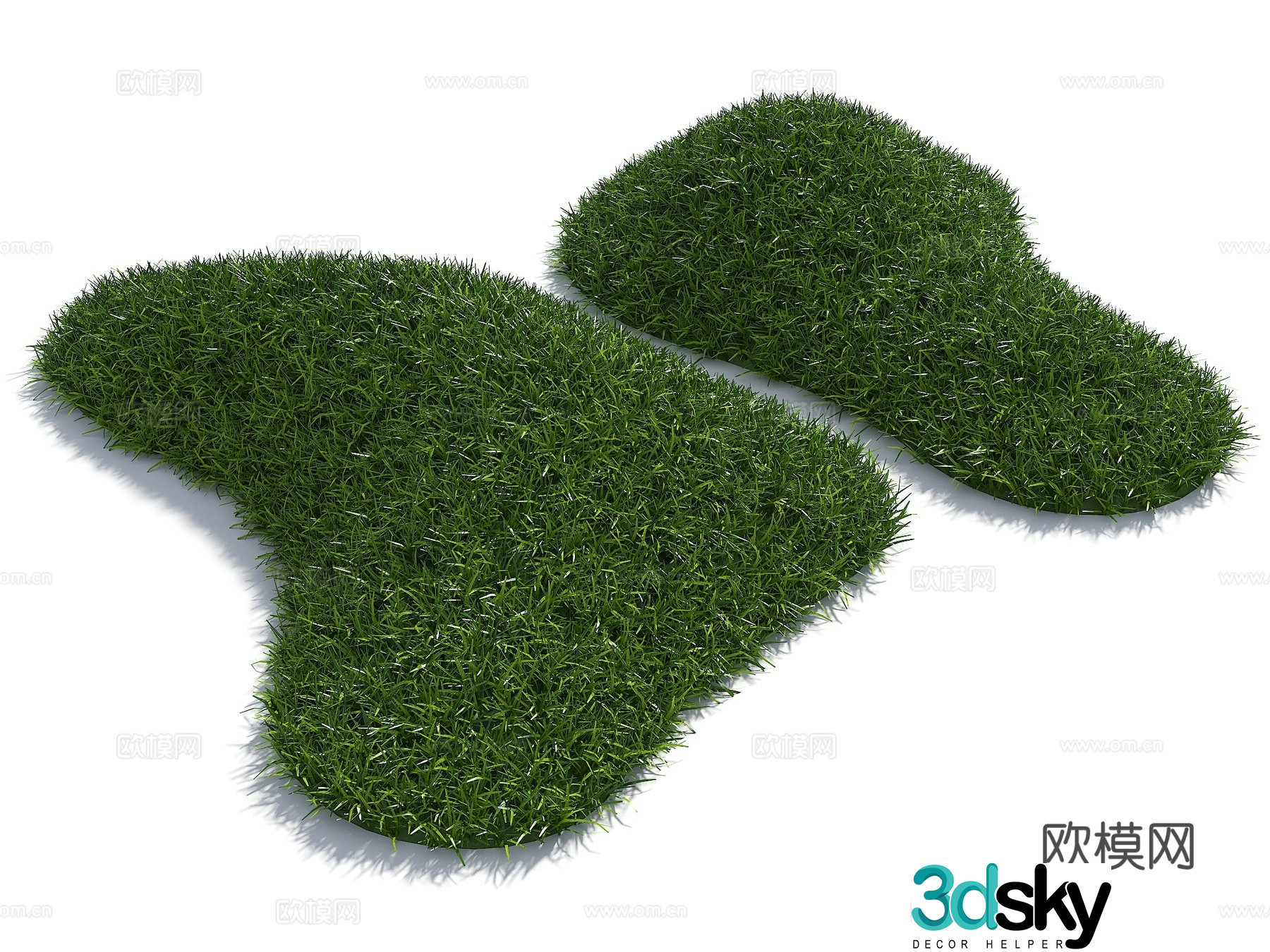 Modern courtyard micro-terrain grass slope hill bun soil slope pile mountain terrain park micro-terrain 3D model