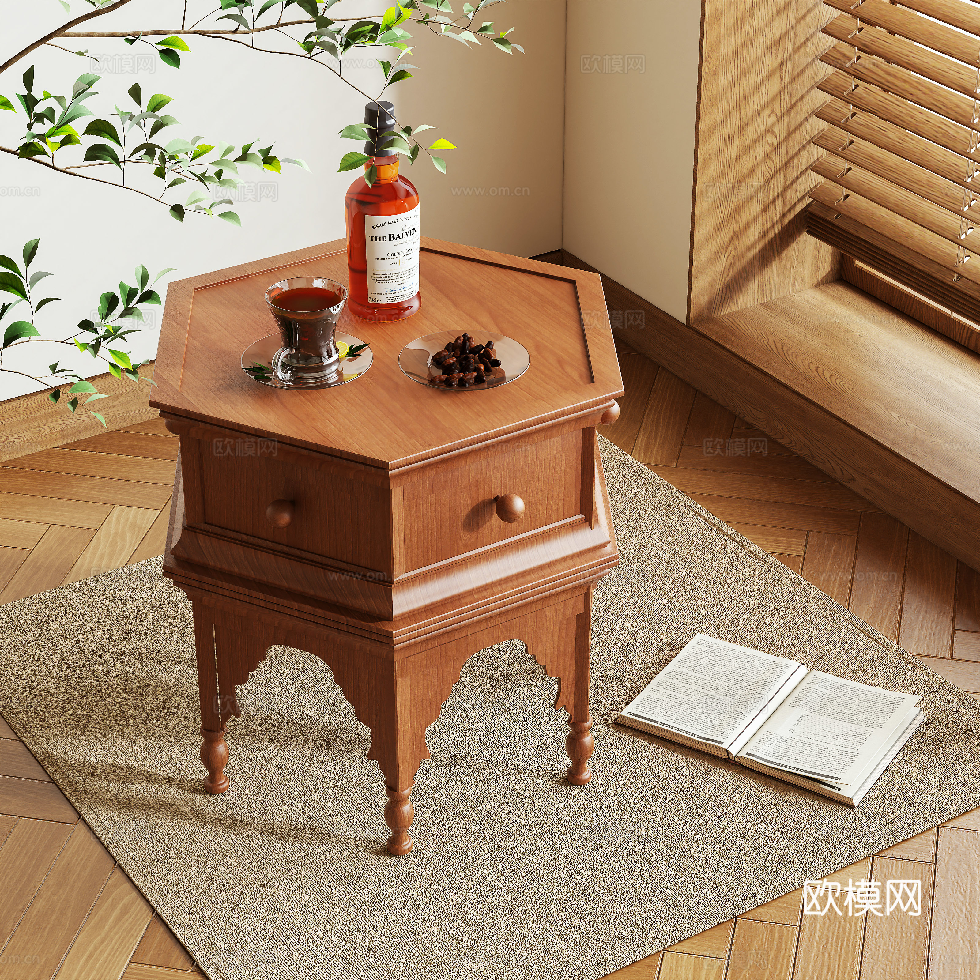 Retro side table 3d model