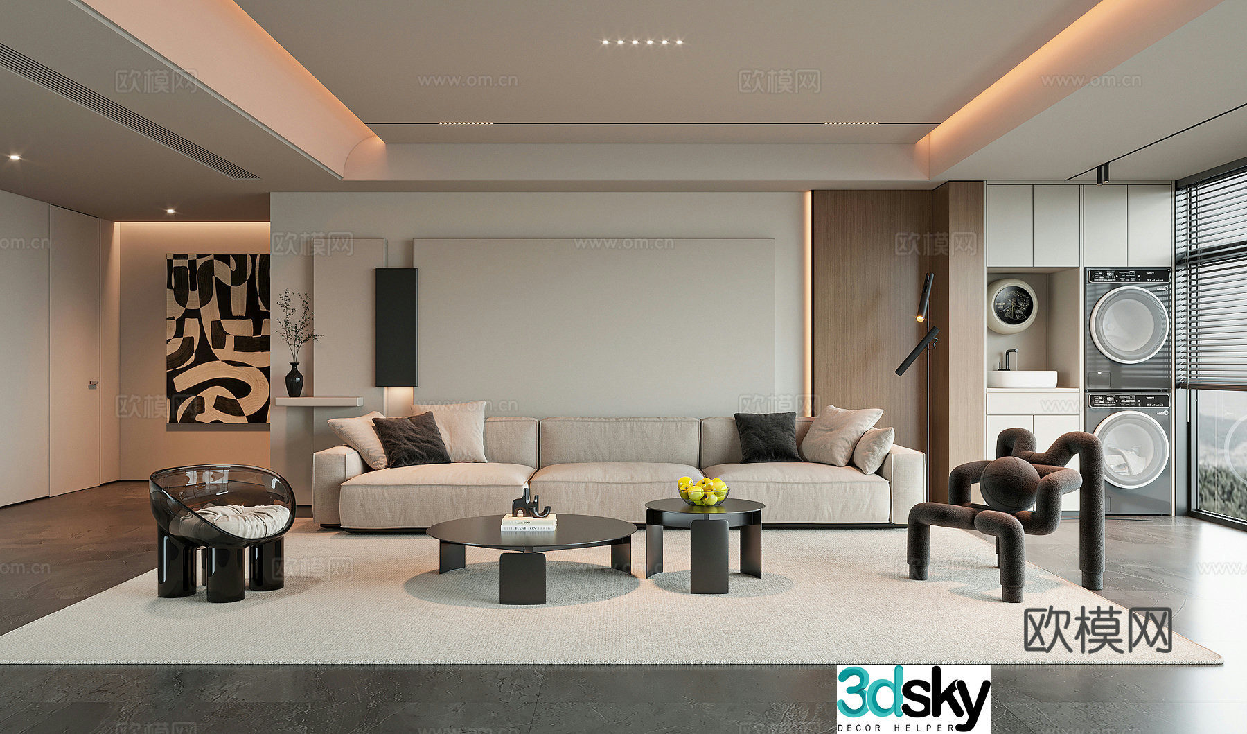 Modern living room 3d model