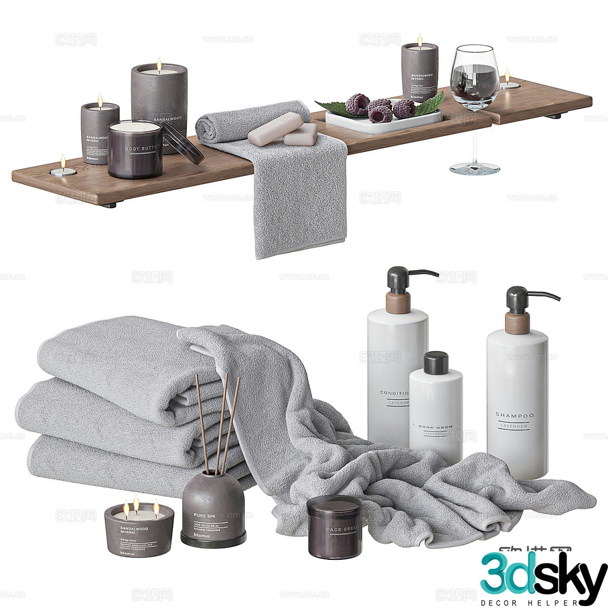 3D model of toiletries set