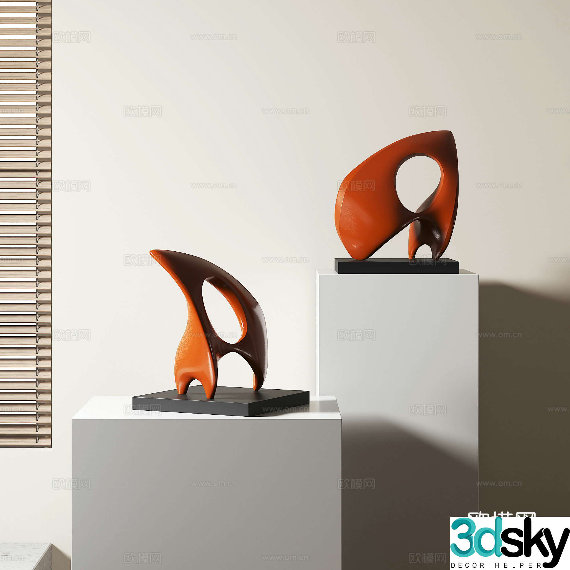 Modern abstract art sculpture 3d model