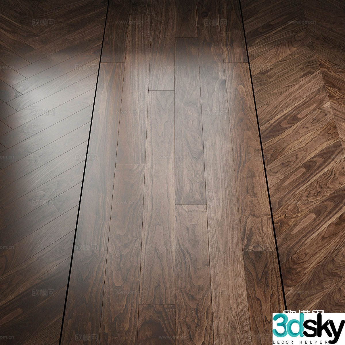 Walnut floor 3d model