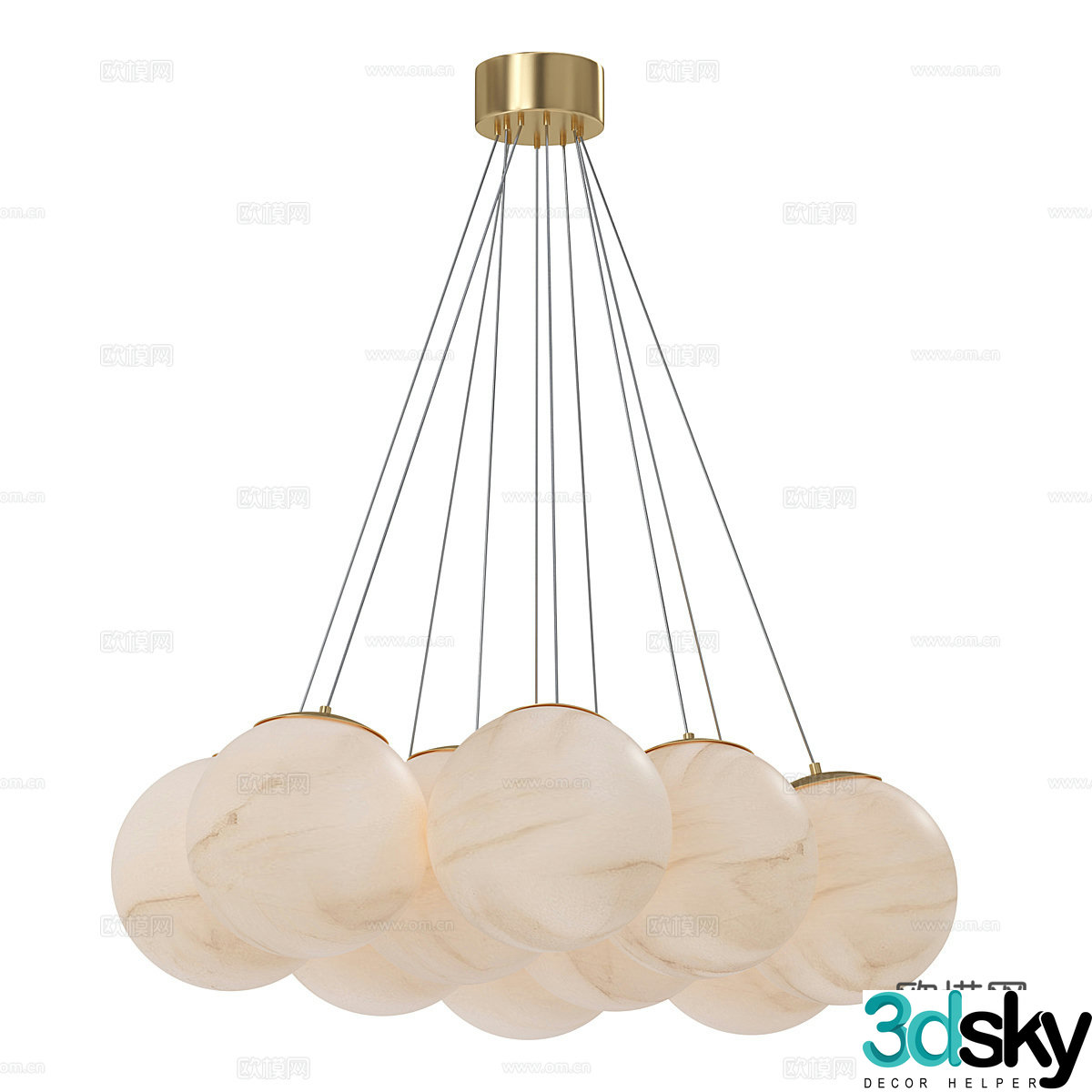 Modern simple chandelier chandelier simple chandelier living room chandelier light luxury chandelier 3d model