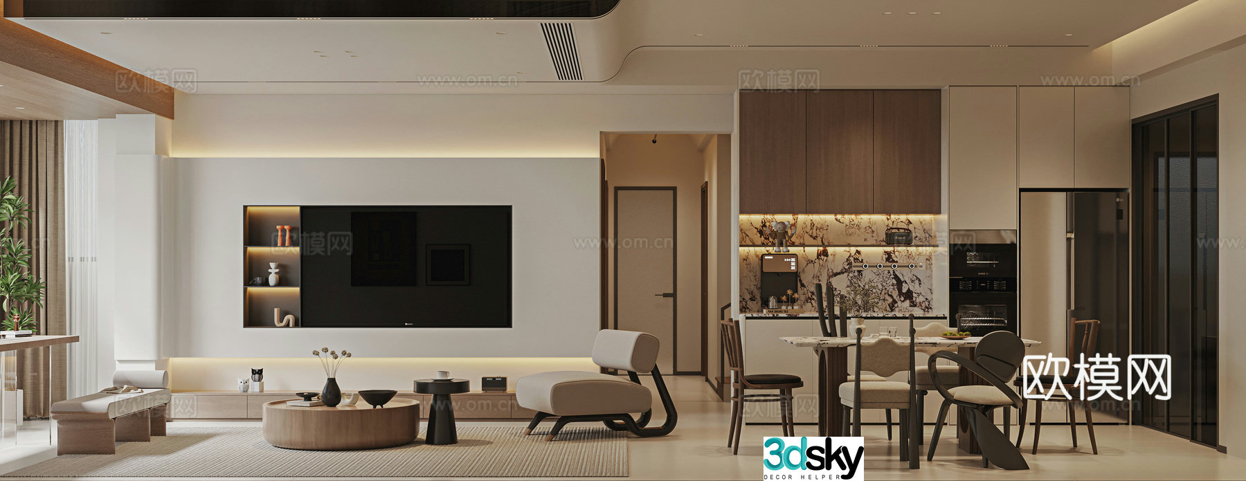 Modern living room 3d model