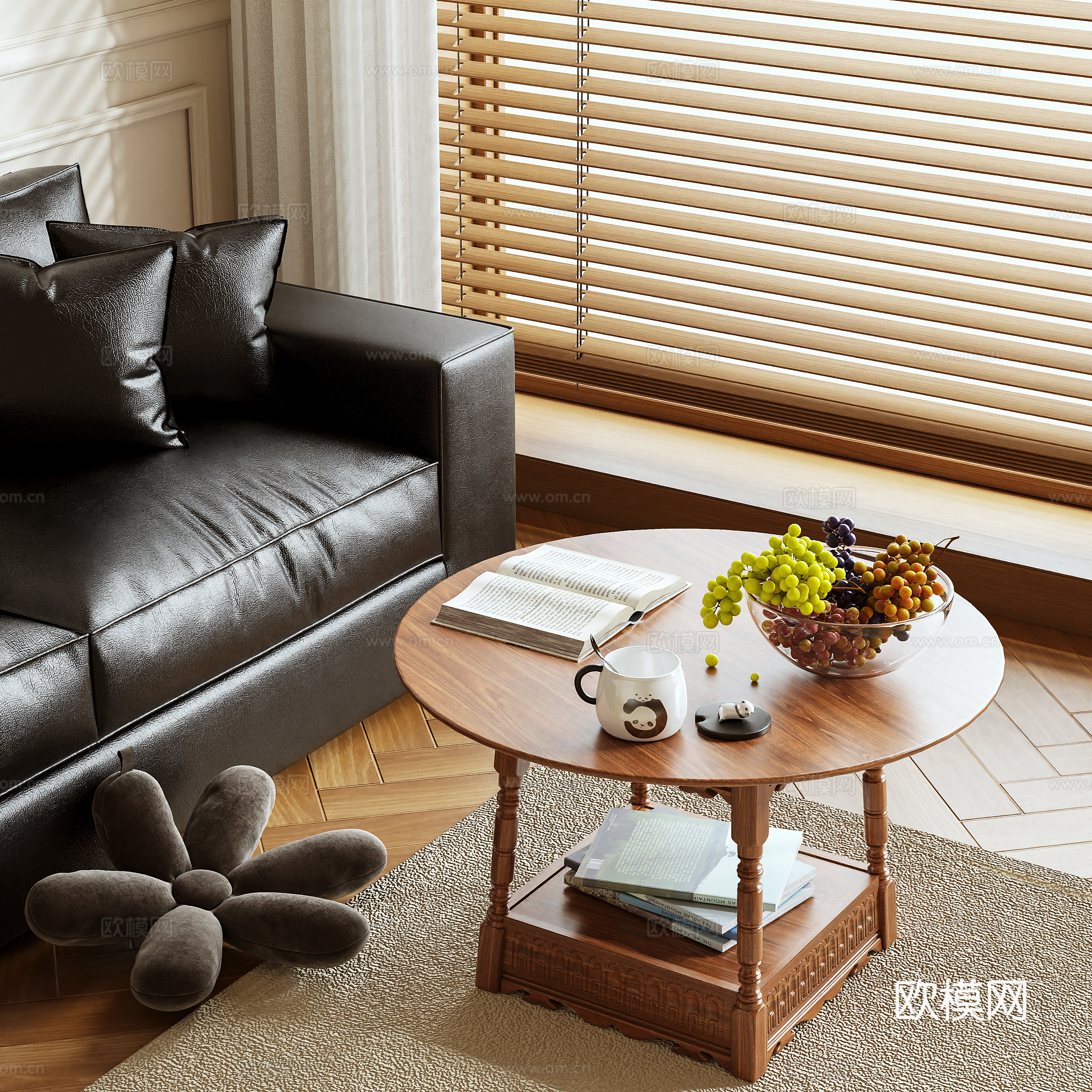 Log style coffee table 3d model