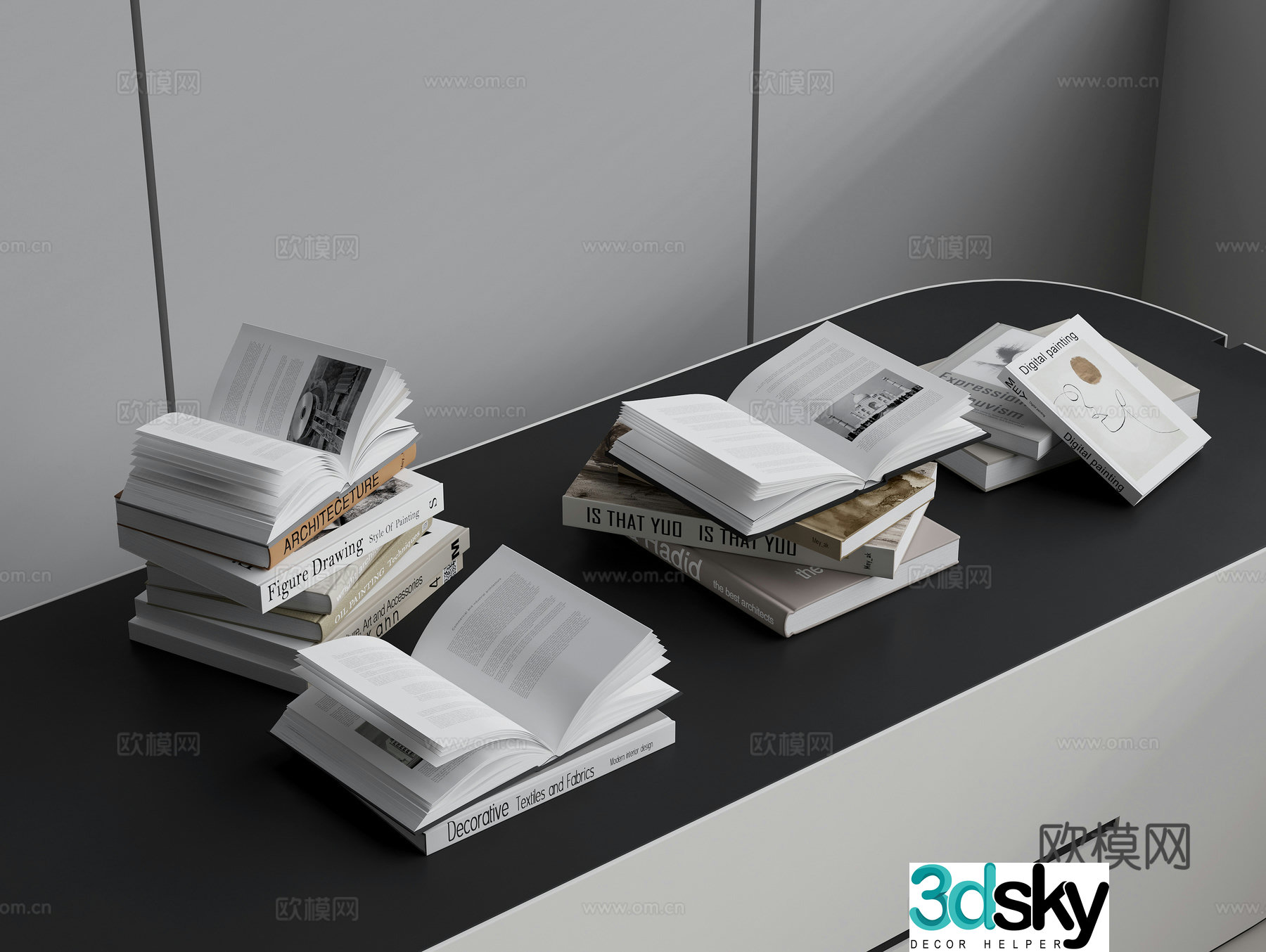 Books Book Ornaments 3D Model