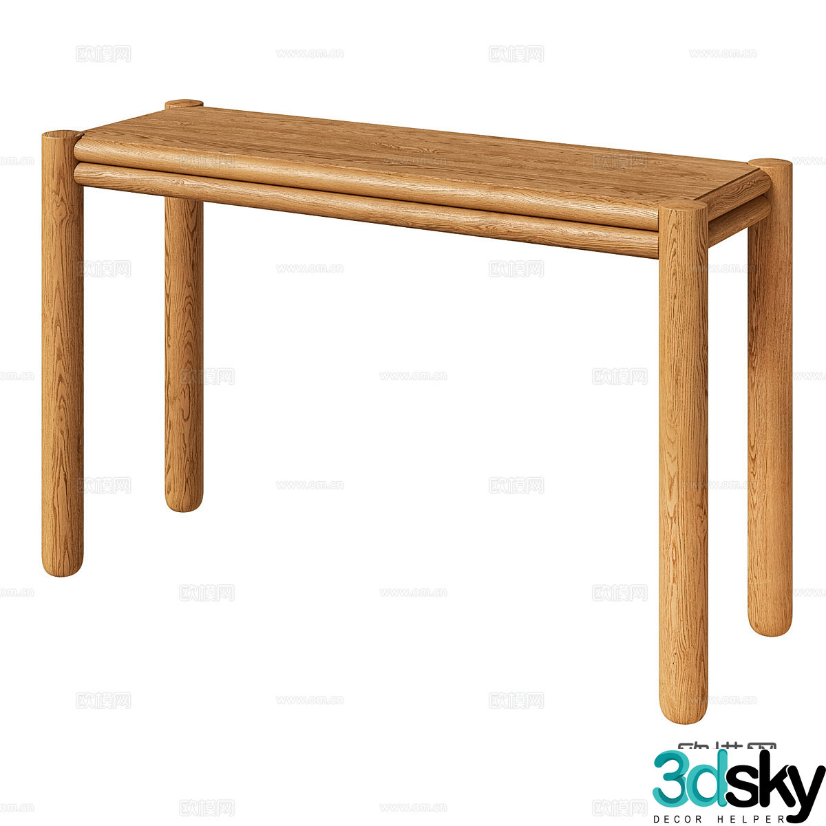 New Chinese-style solid wood end viewing platform 3D model