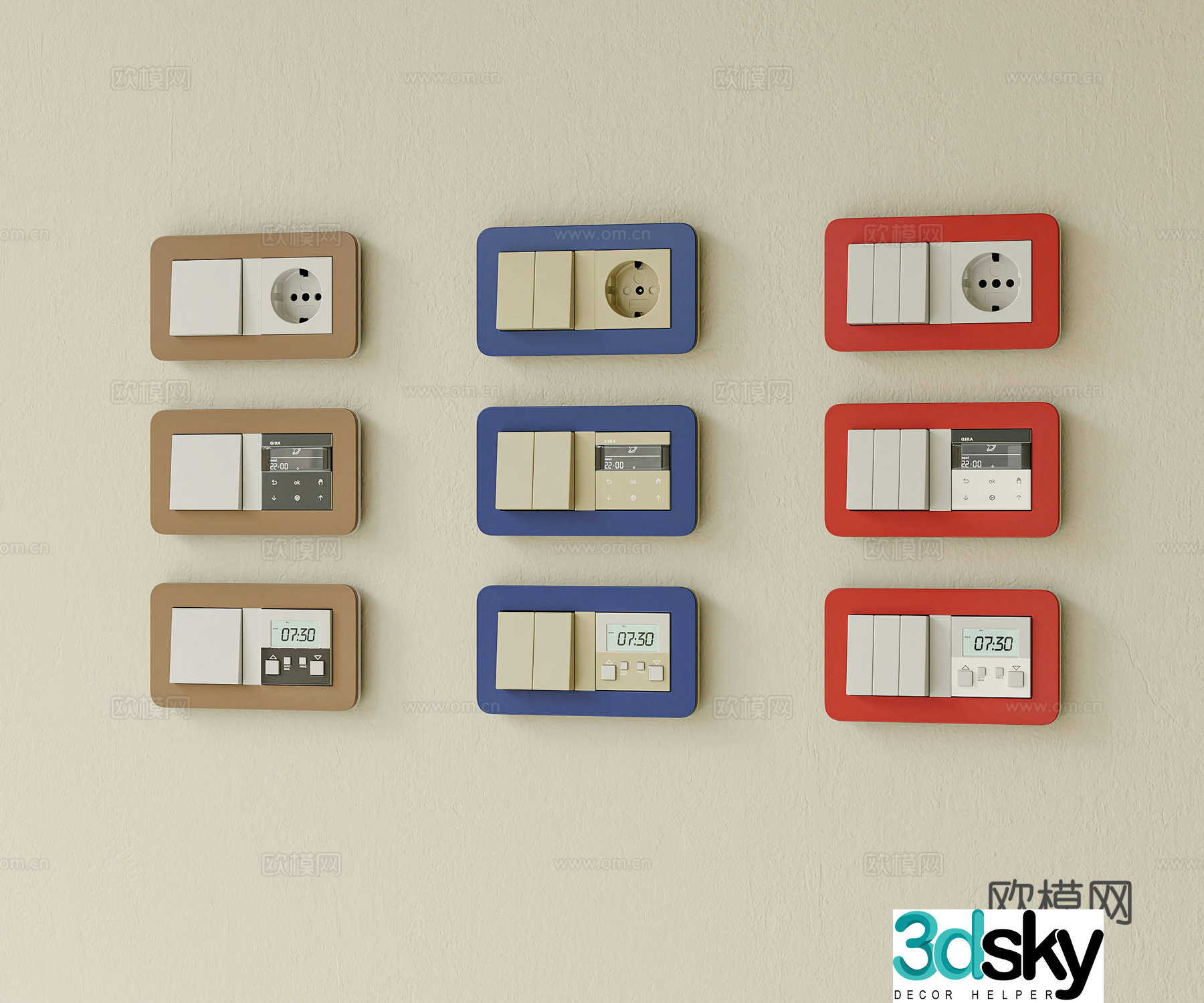 Modern switch 3d model