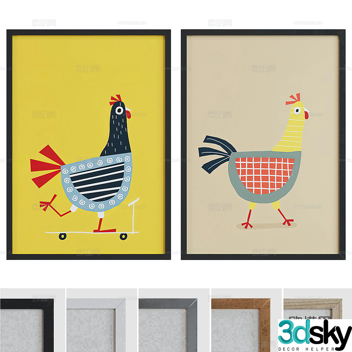 Modern hanging painting children’s painting 3d model