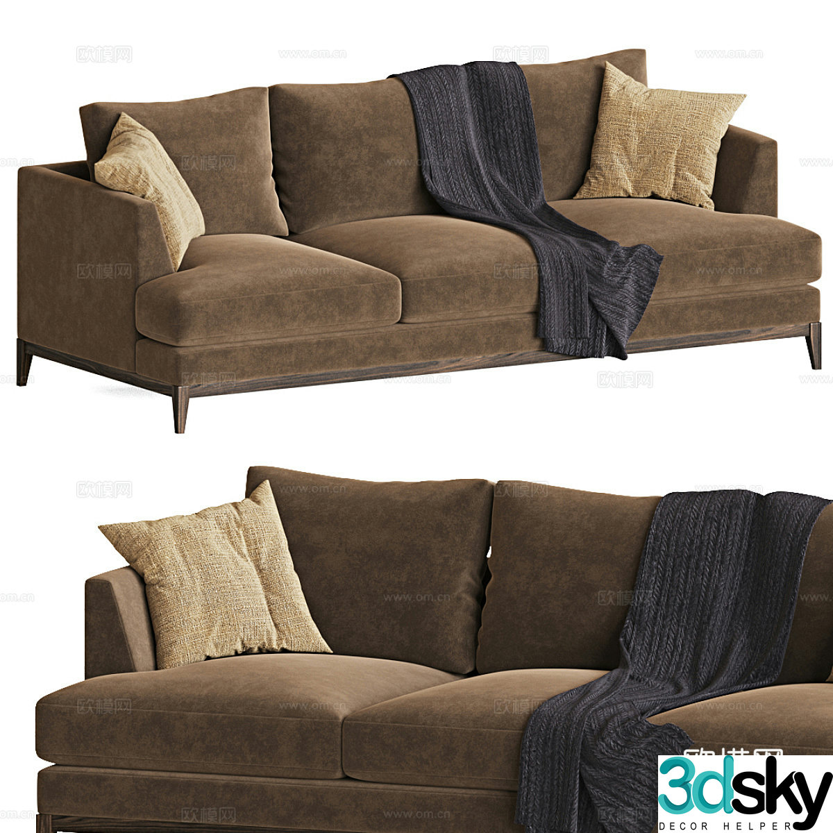 Three-person sofa 3d model