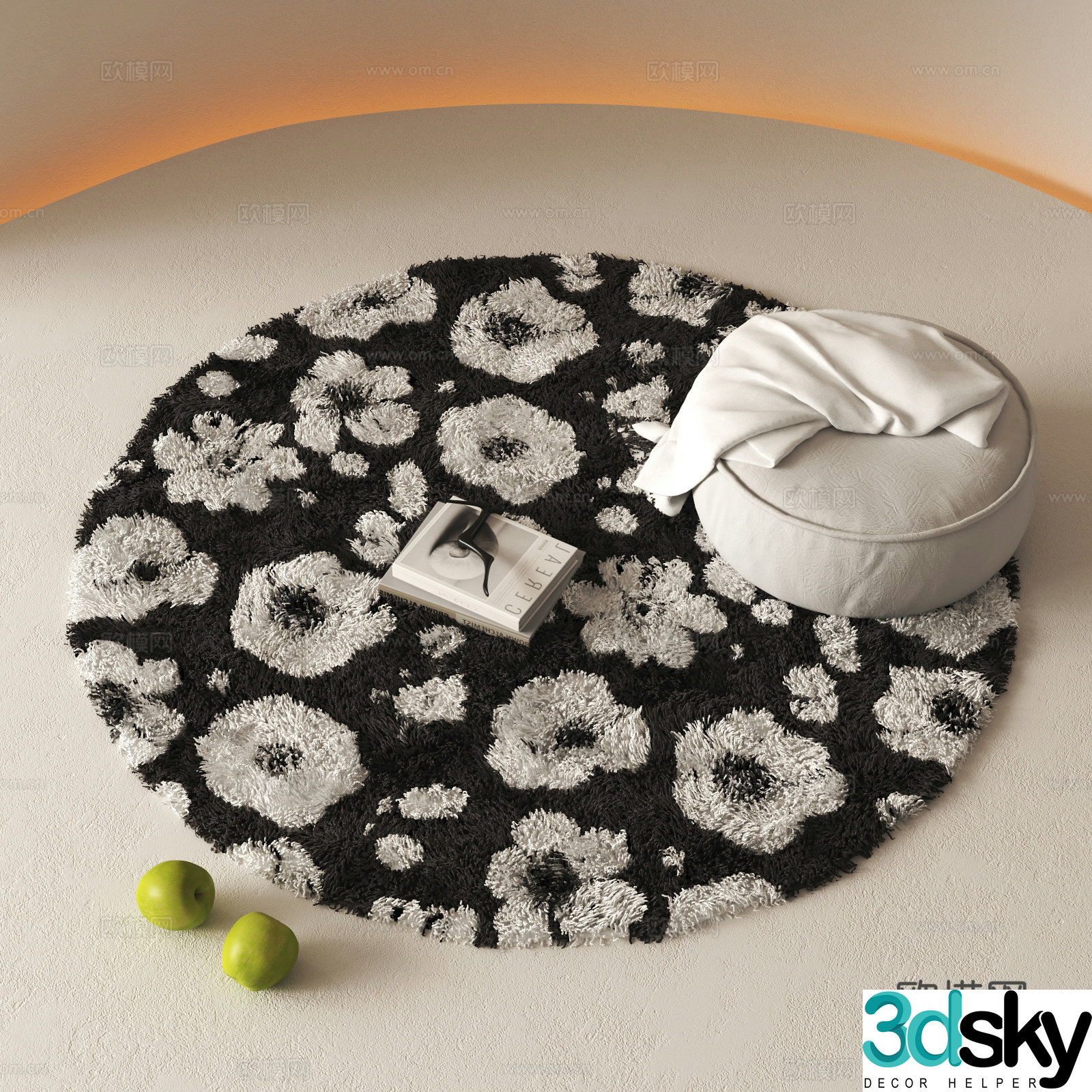 Modern round carpet 3d model