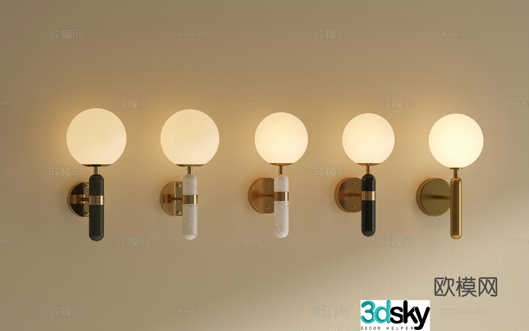 Modern Italian light luxury wall lamp bedside wall lamp children’s room wall lamp metal wall lamp marble wall 3D model