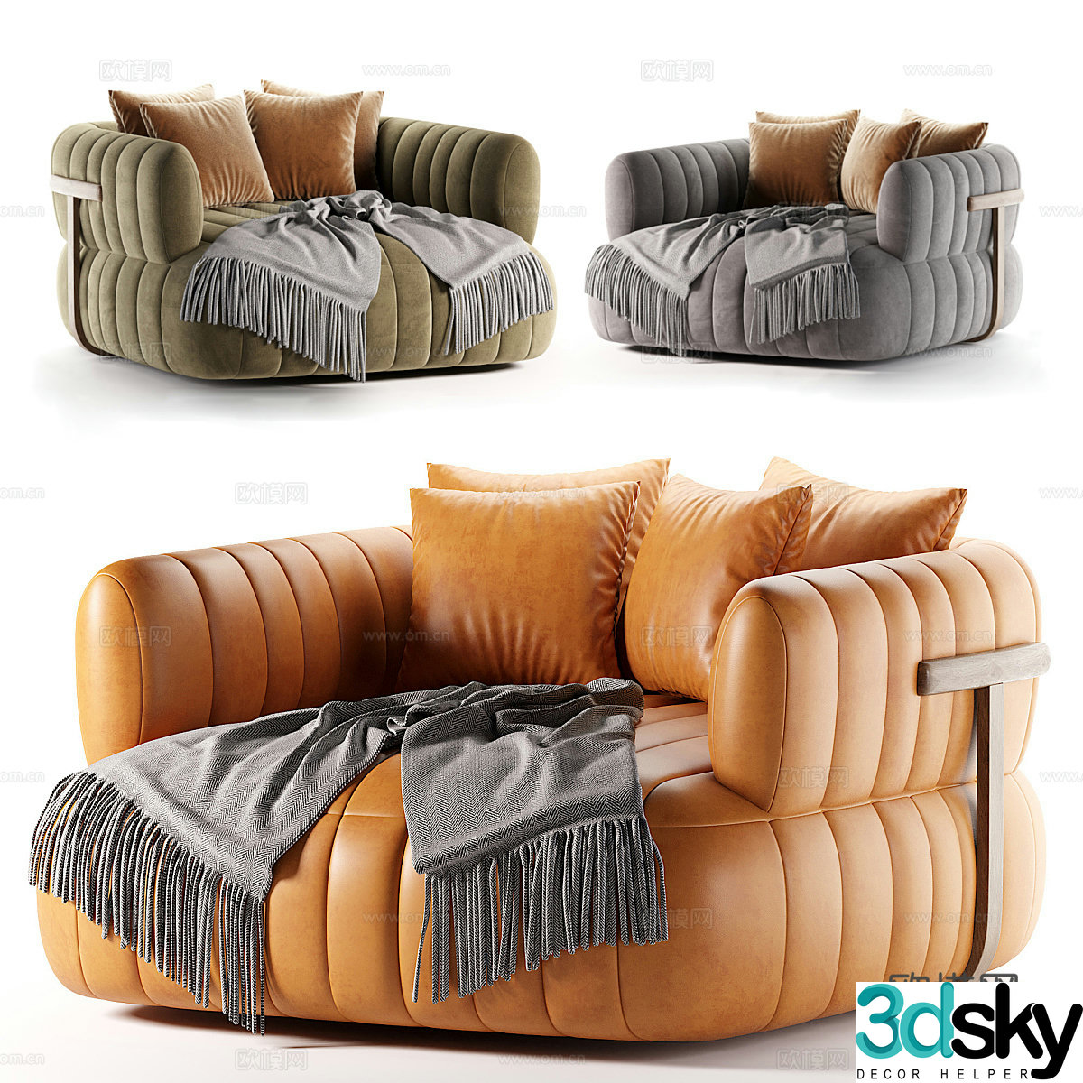 Modern Italian light luxury Doss Media casual sofa 3D model