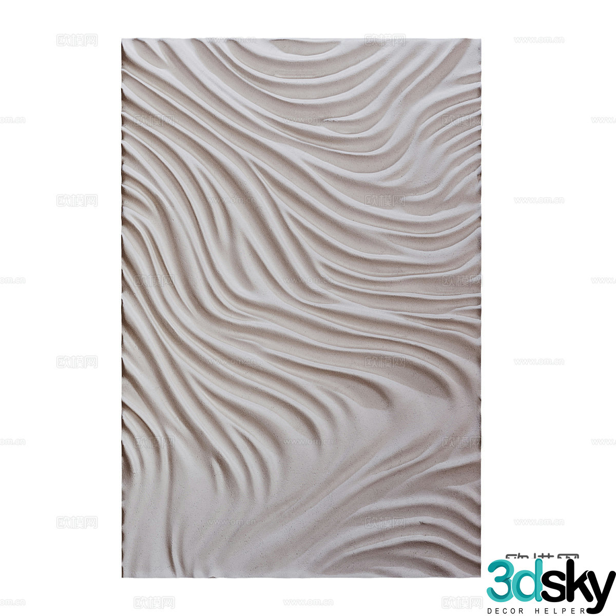 New Chinese style embossed board hanging decoration 3D model