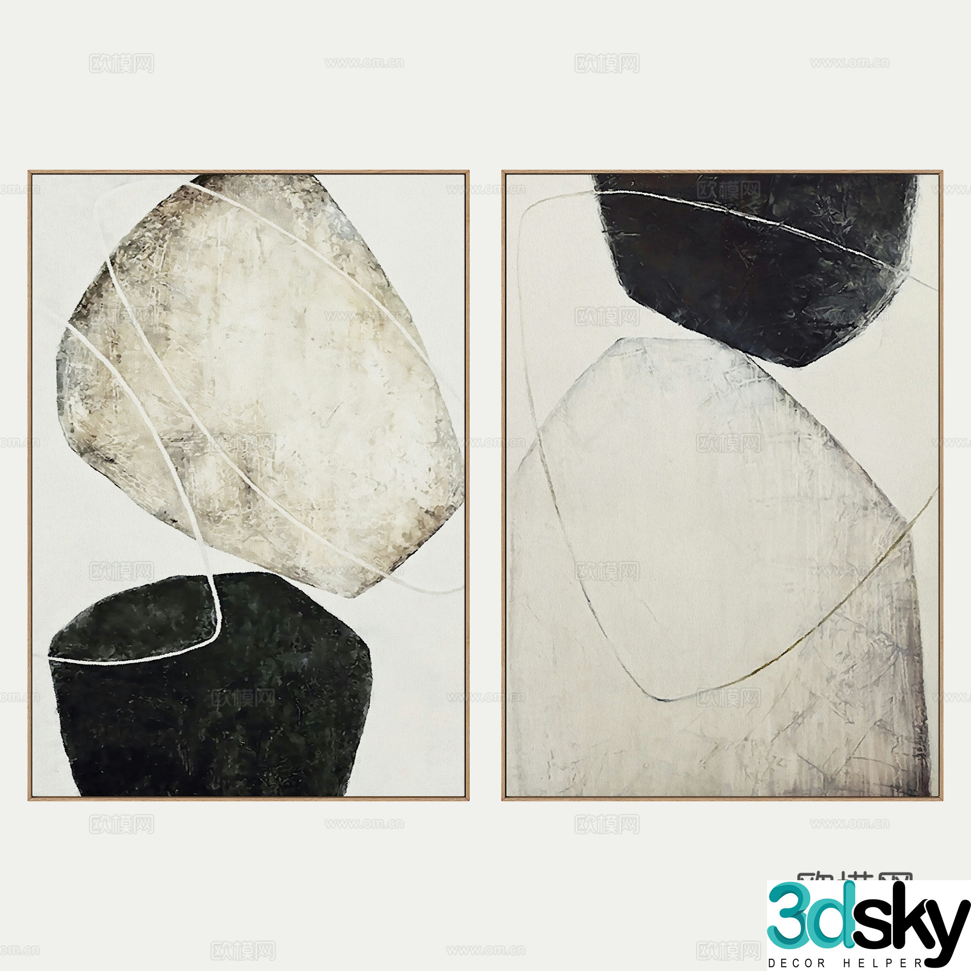 Modern hanging painting 3d model
