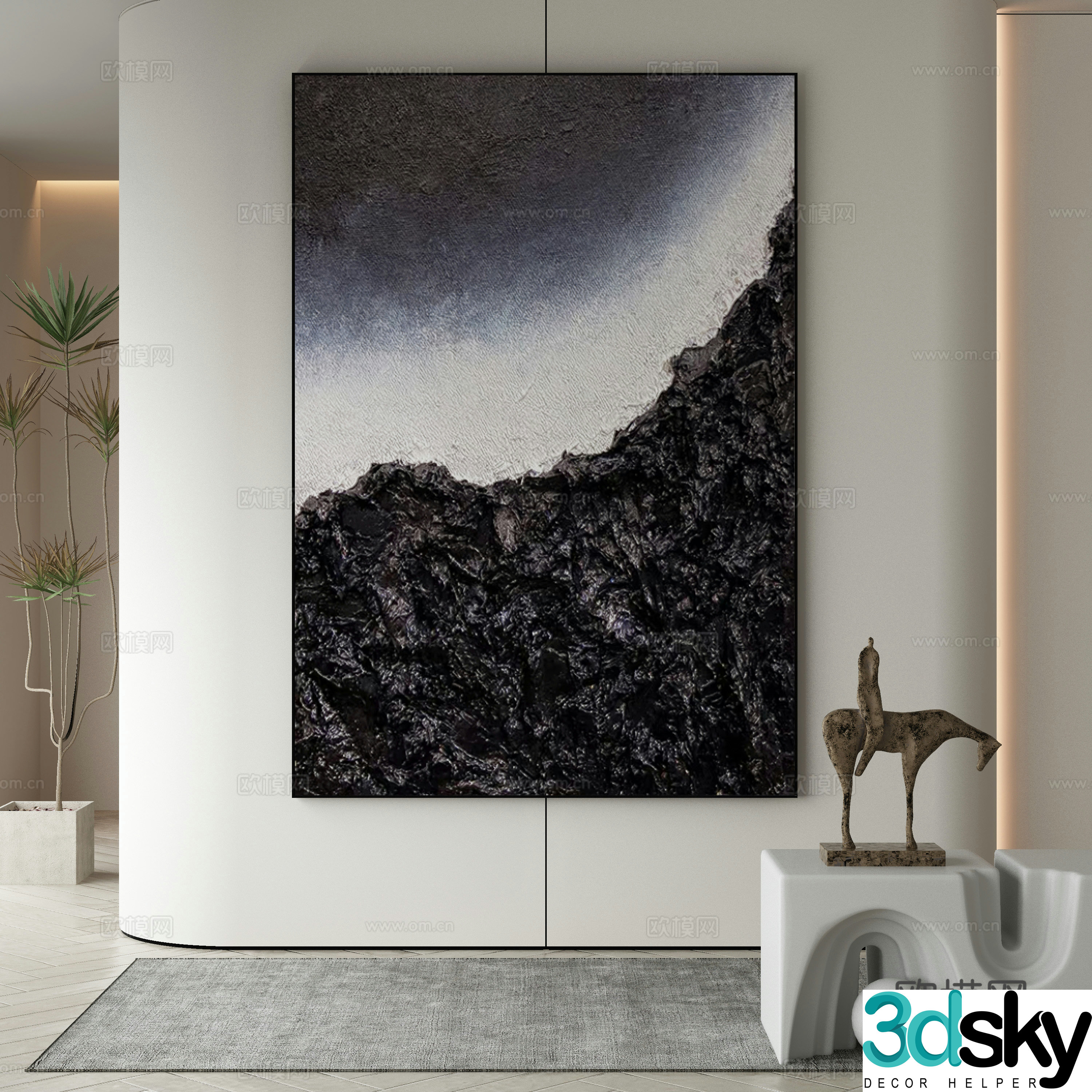 Wasabi hanging painting oil painting 3d model