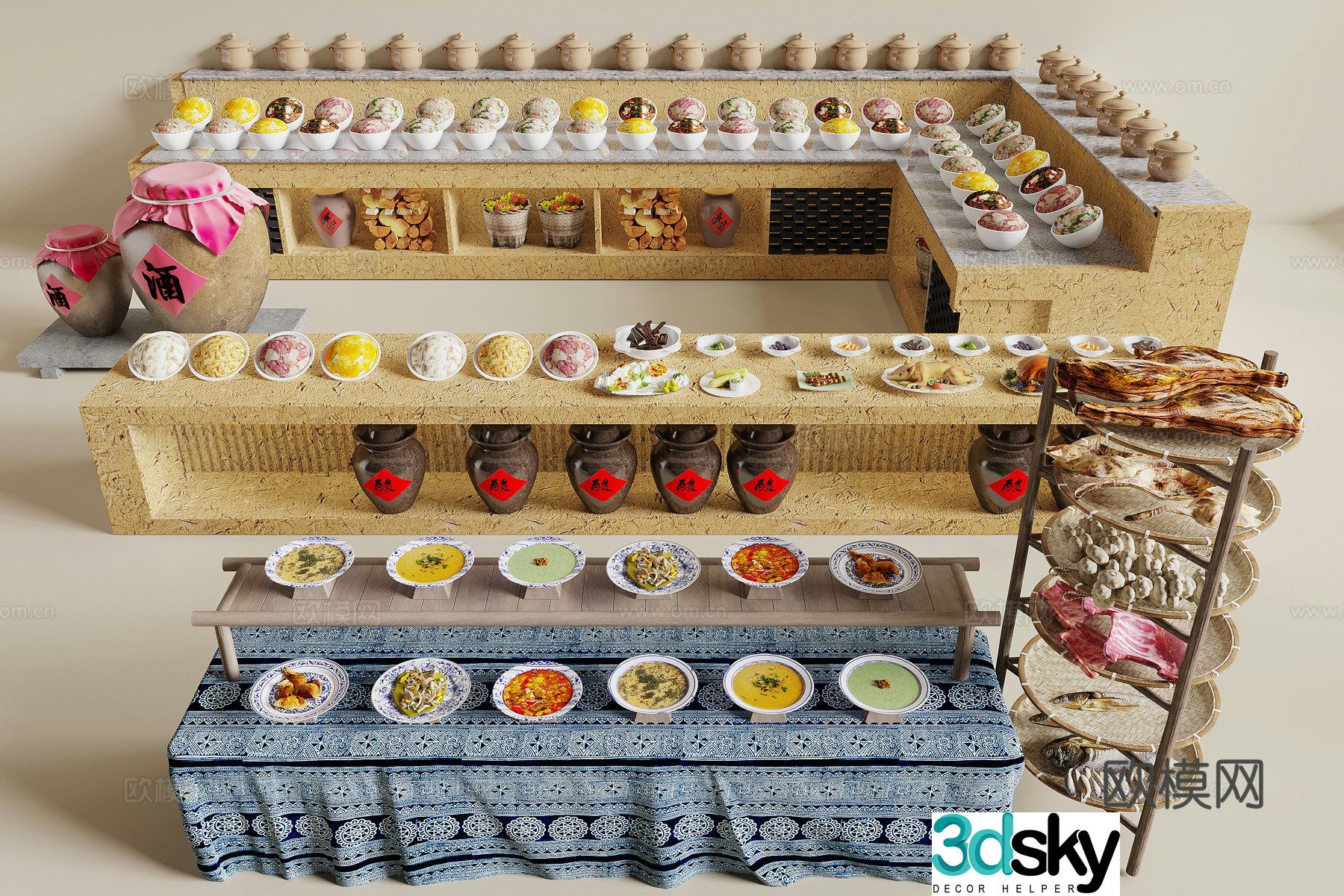 Chinese restaurant table 3D model