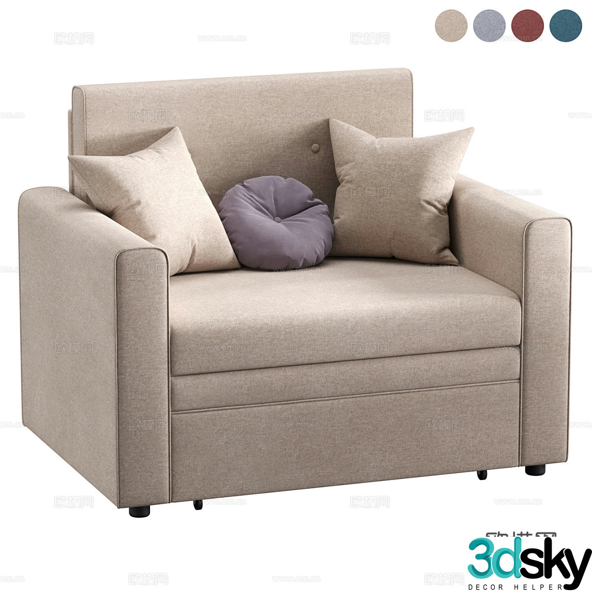 Sofa coffee table combination 3D model