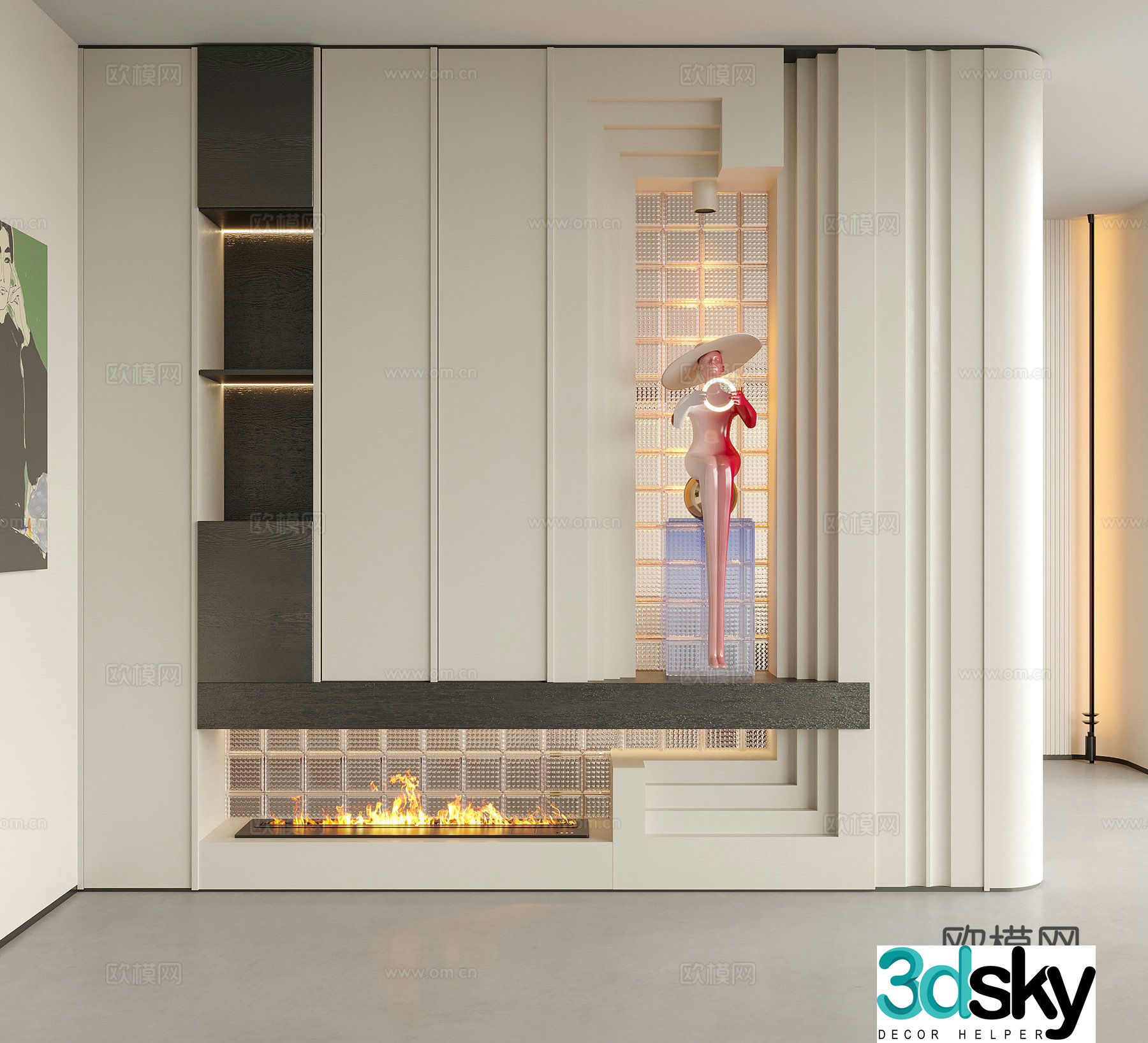 Modern decorative entrance hall sculpture ornaments entrance hall 3D model