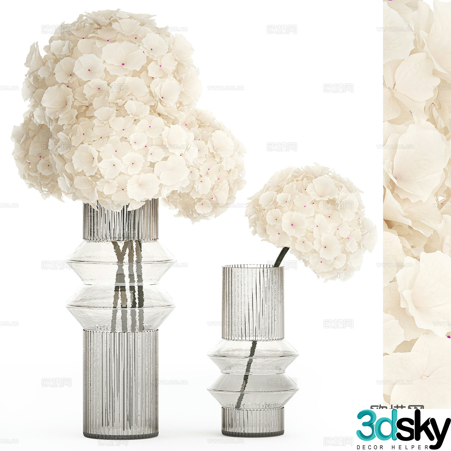 Modern vase flower art 3d model