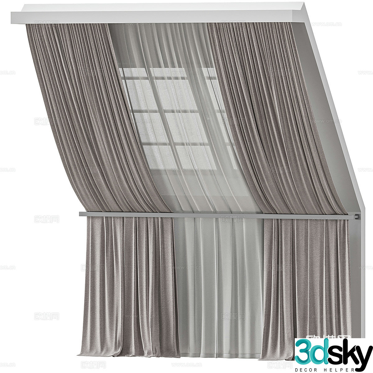 Modern loft curtain 3d model