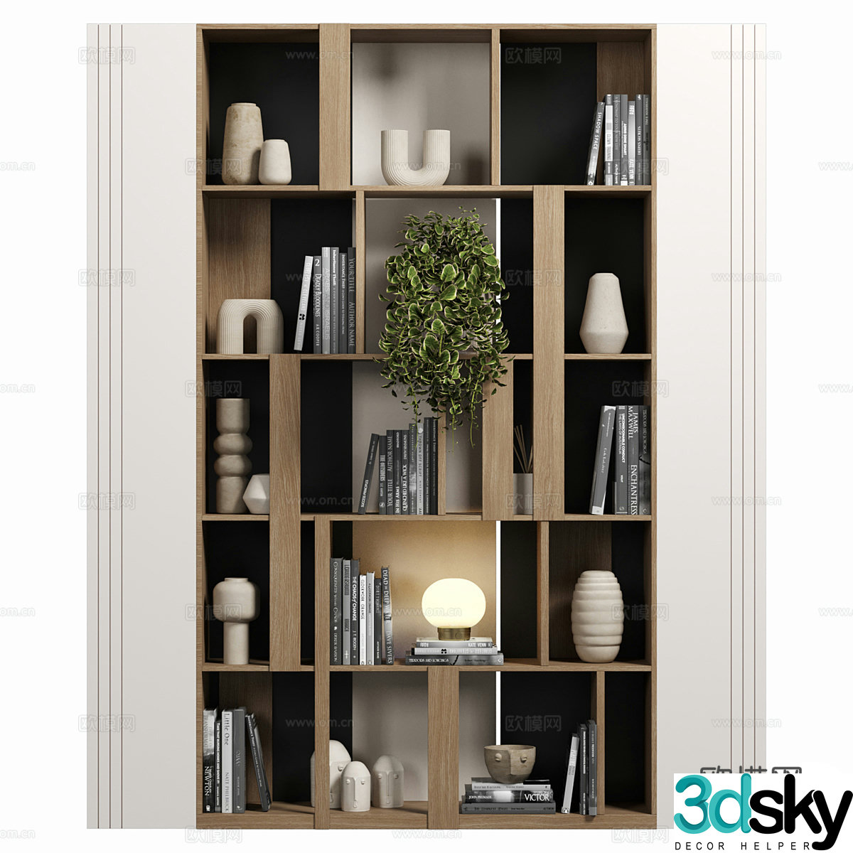 Modern decorative cabinet bookcase 3d model