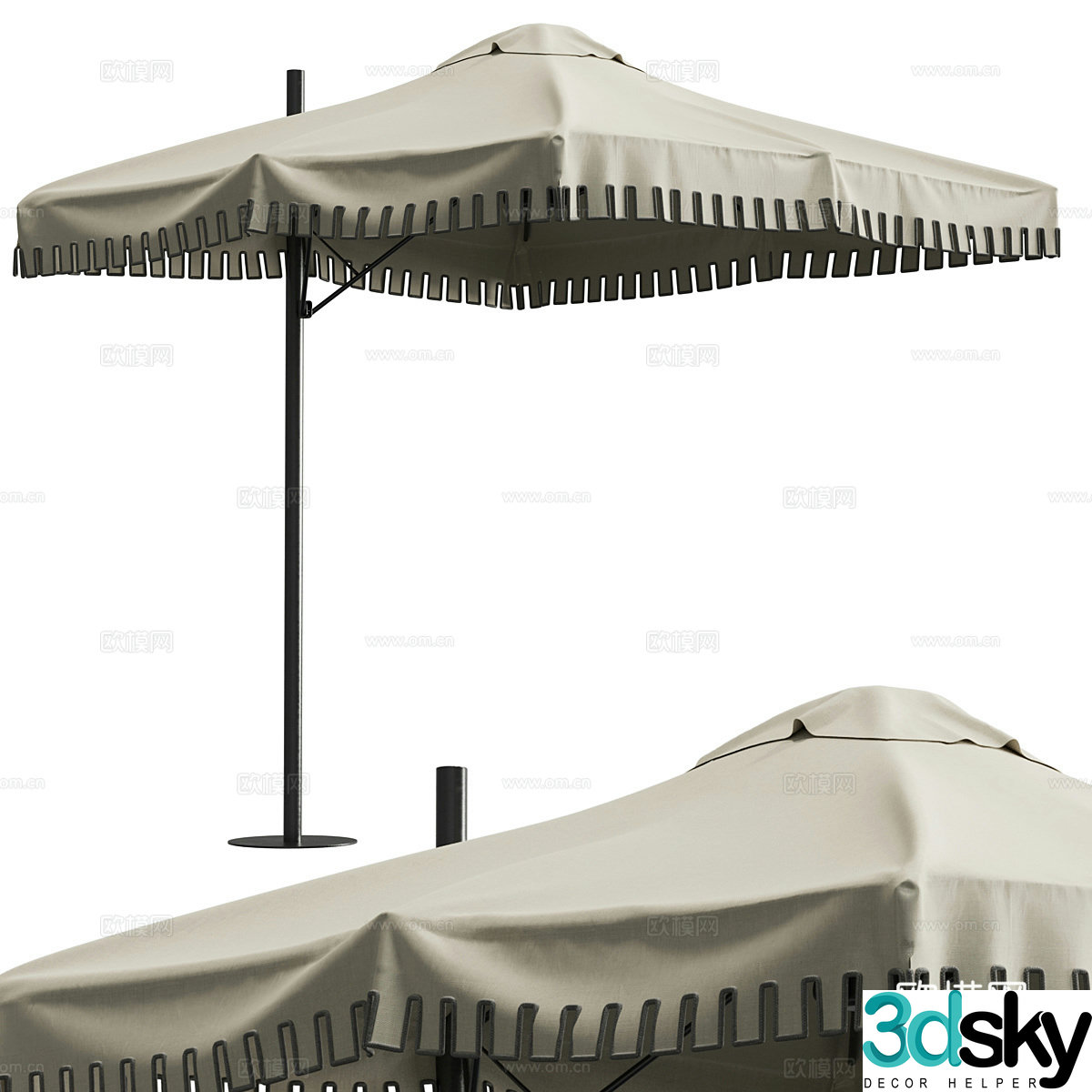 New Chinese parasol outdoor umbrella 3D model