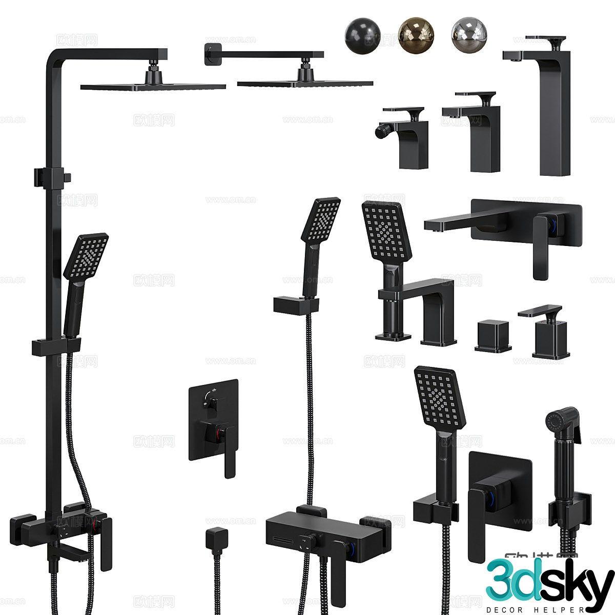 Modern Timo Torne Shower Faucet 3D Model