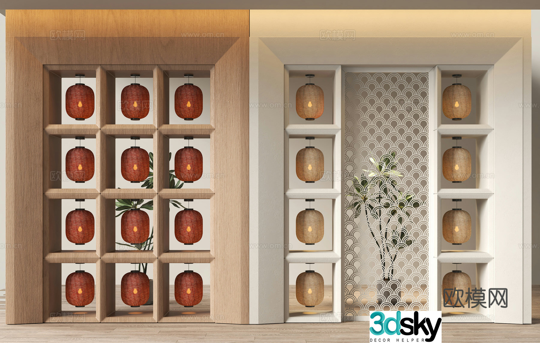 Chinese screen partition 3D model