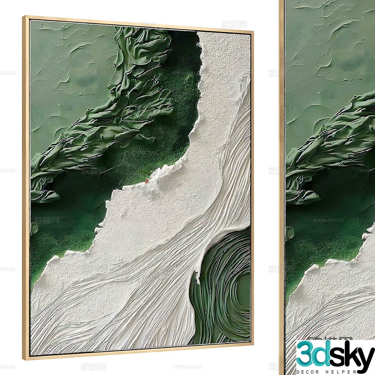 New Chinese style light luxury decoration hanging painting 3D model