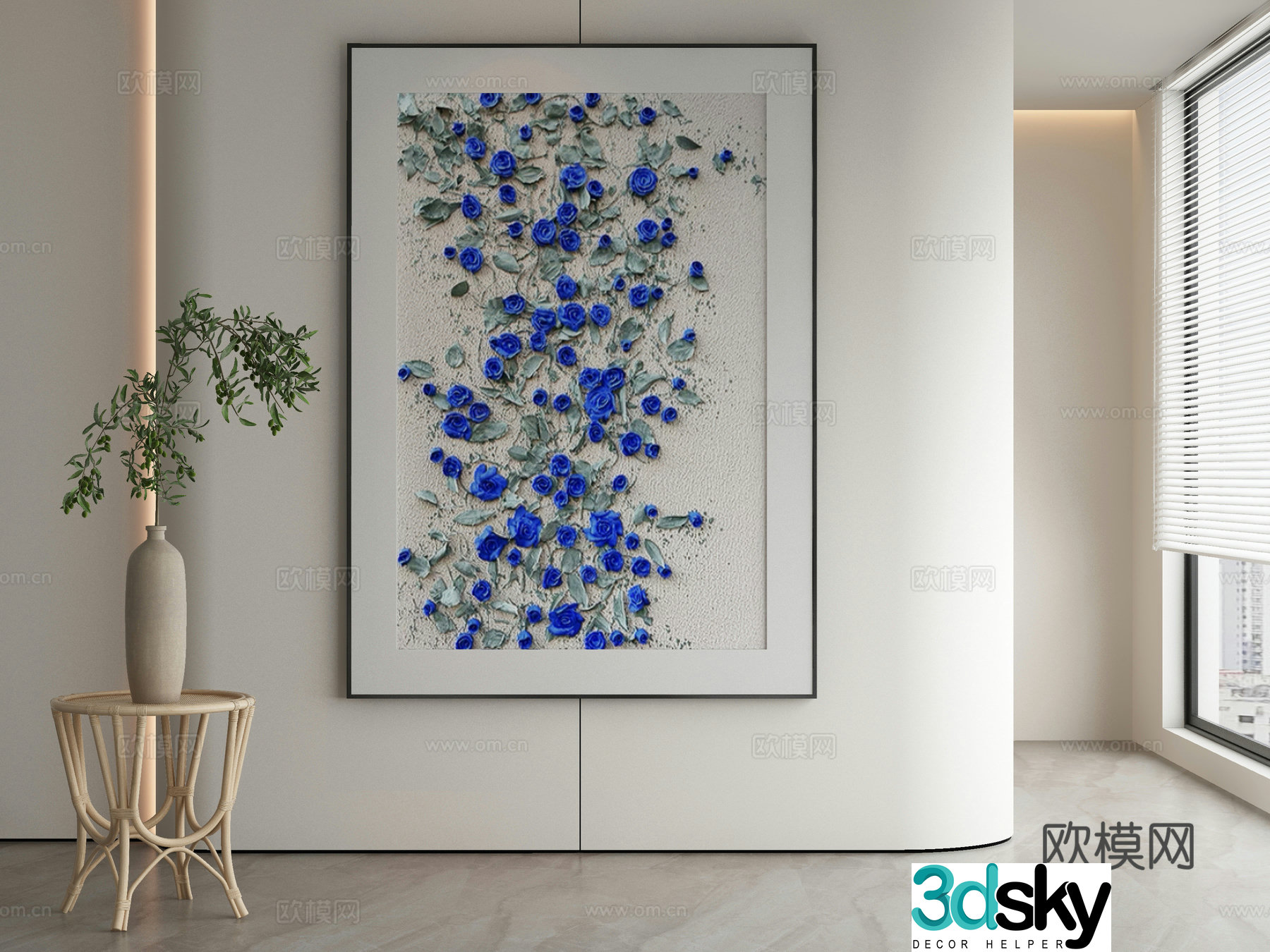 Wasabi hanging painting oil painting 3d model