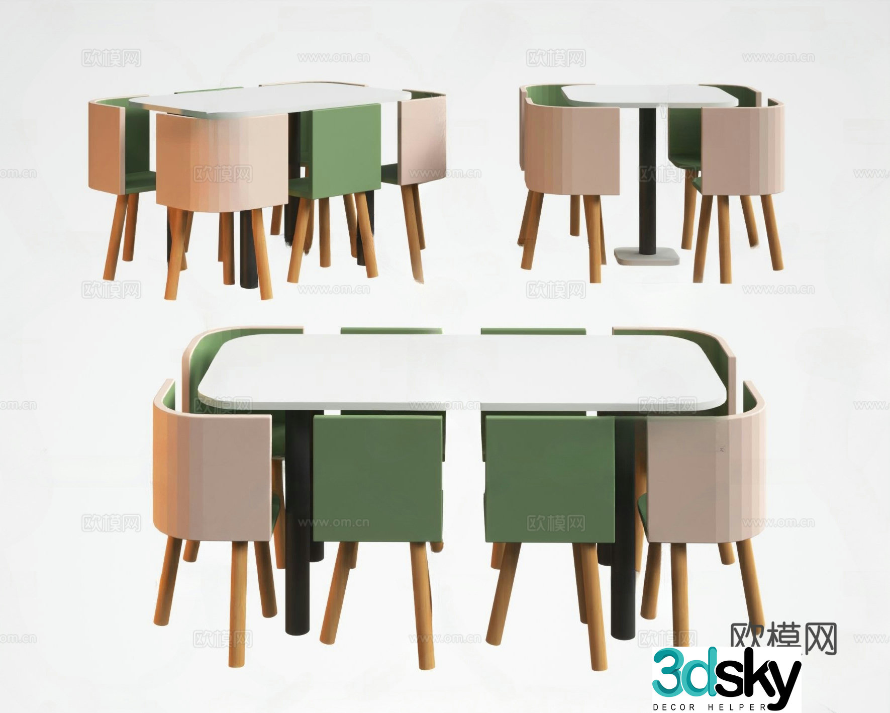 Modern dining table Children’s dining table Nordic dining table Casual table chairs Dining G5933d model