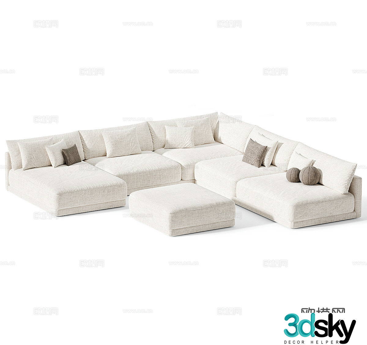 Fabric sofa L-shaped sofa right-angle sofa corner sofa casual sofa living room sofa 3d model