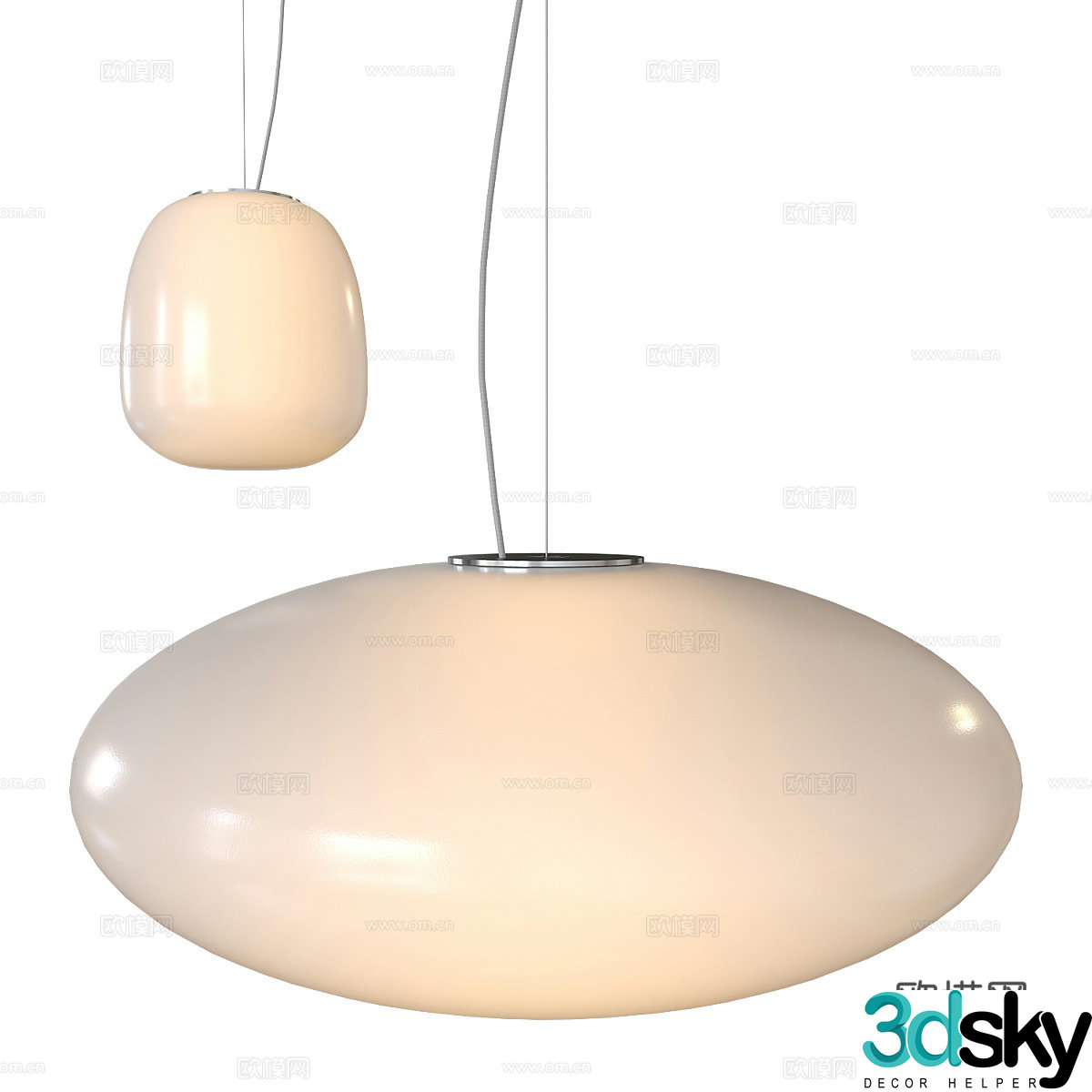 Modern glass decorative chandelier 3d model