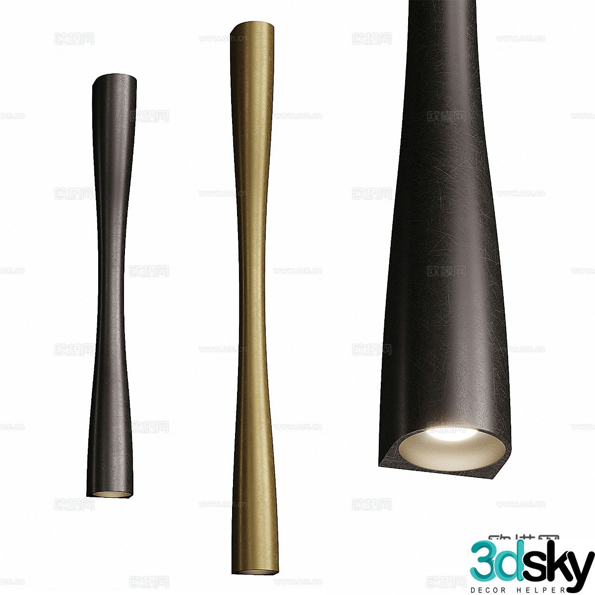 Modern minimalist and light luxury metal wall lamp 3D model